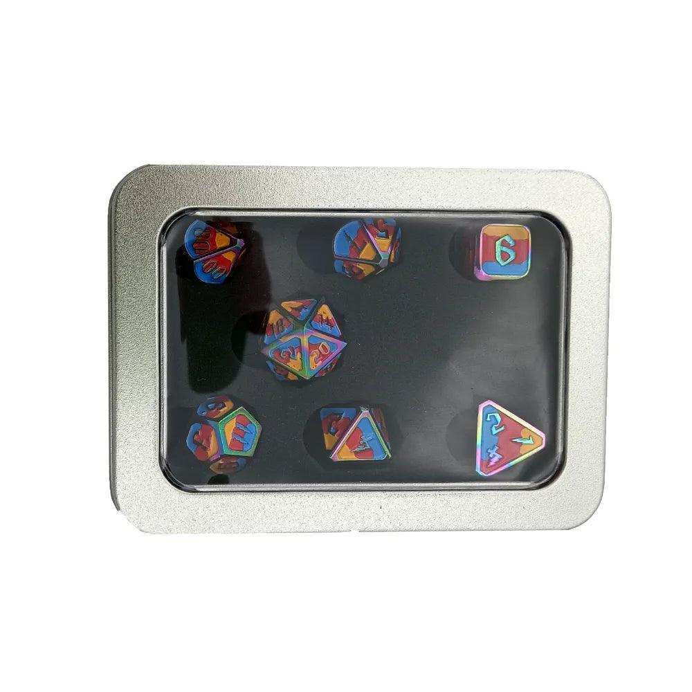 Transparent Cover Rectangular Metal Dice Box - RULE DICE