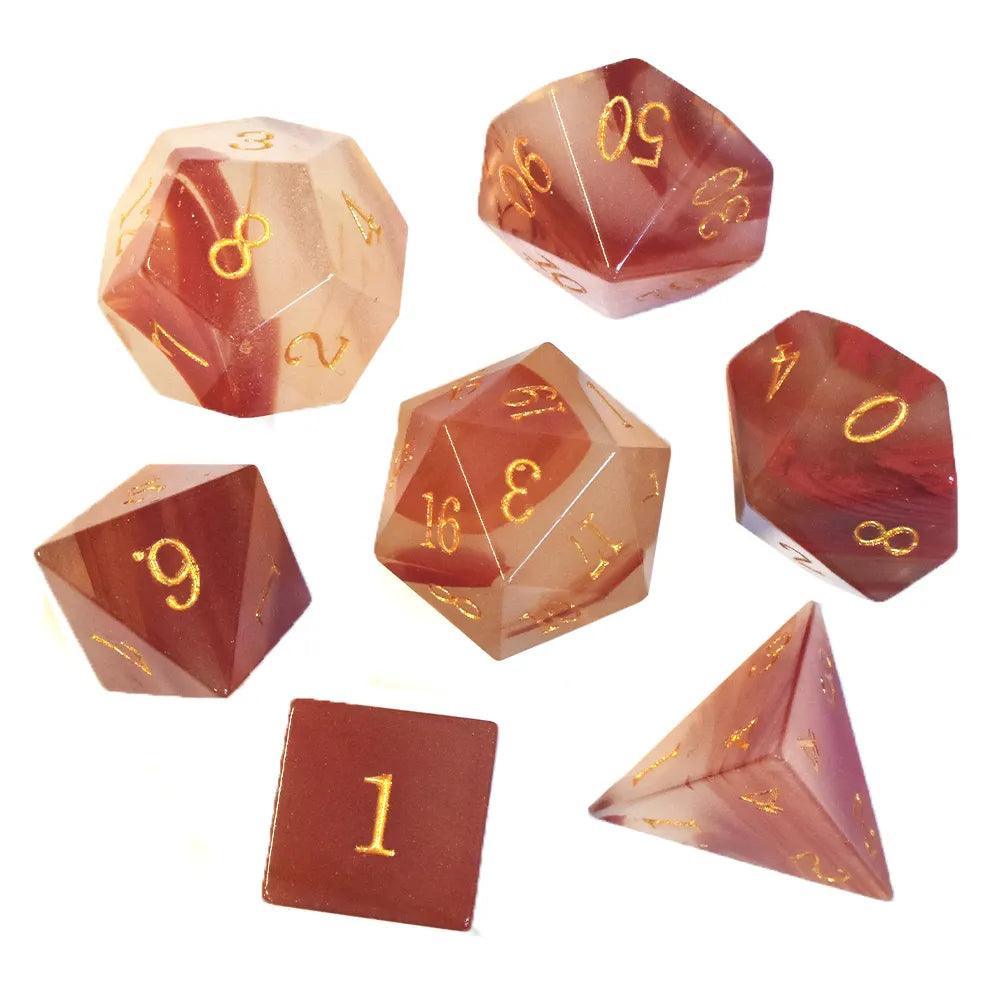  RULE DICE -  Gemstone dice Agate Crystal Dice