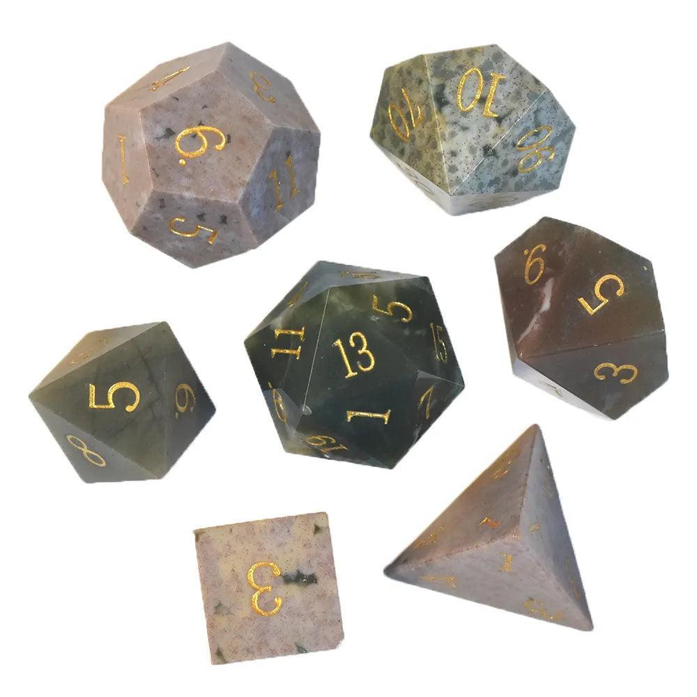  RULE DICE -  Gemstone dice Indian Agate Gemstone Dice