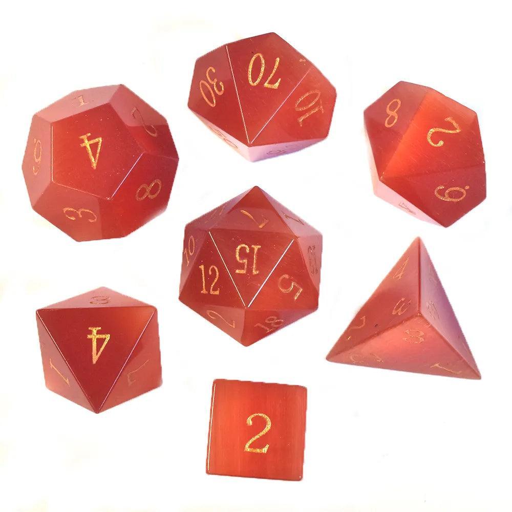  RULE DICE -  Gemstone dice Red Cat's Eye Dice