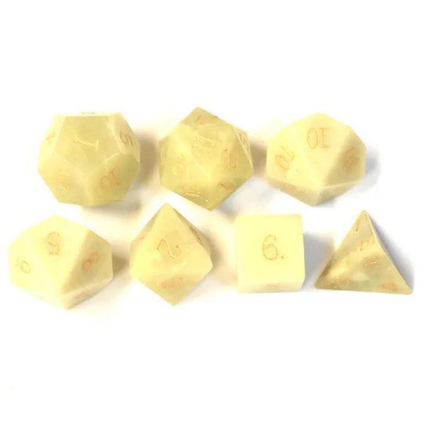  RULE DICE -  Gemstone dice Lemon Jade Gemstone Dice