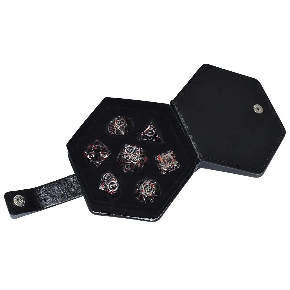  RULE DICE -  Dice Box & Tray Hexagon Leather Dice Box