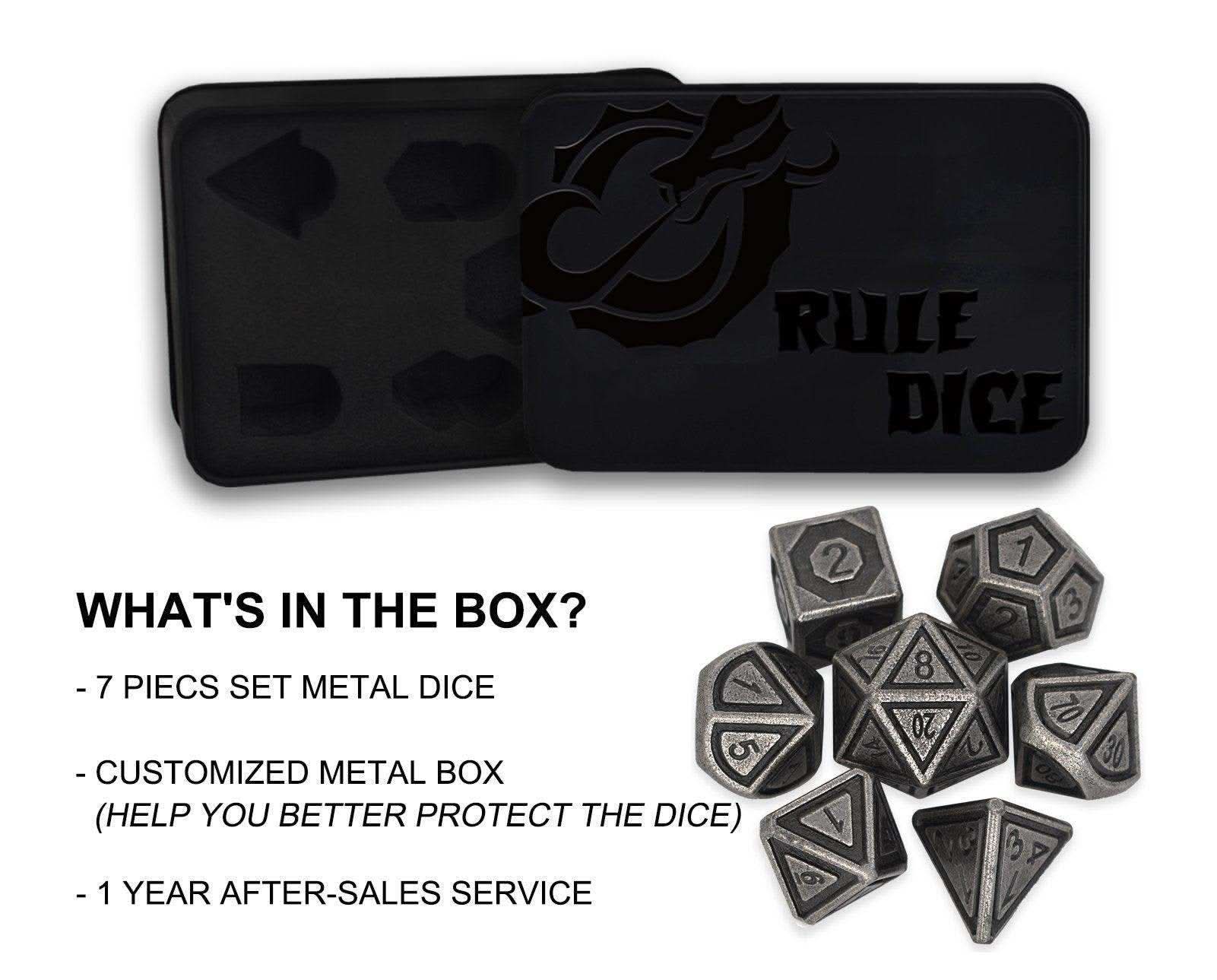 Antique Silver Plated Dice Set - RULE DICE