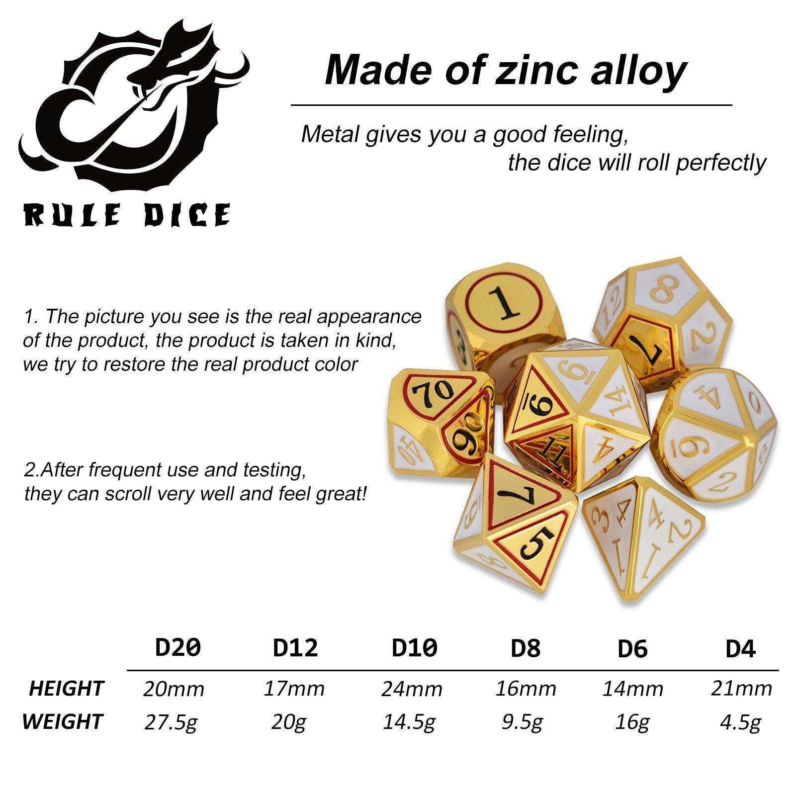 Golden Cold Heart Plated Dice Set - RULE DICE