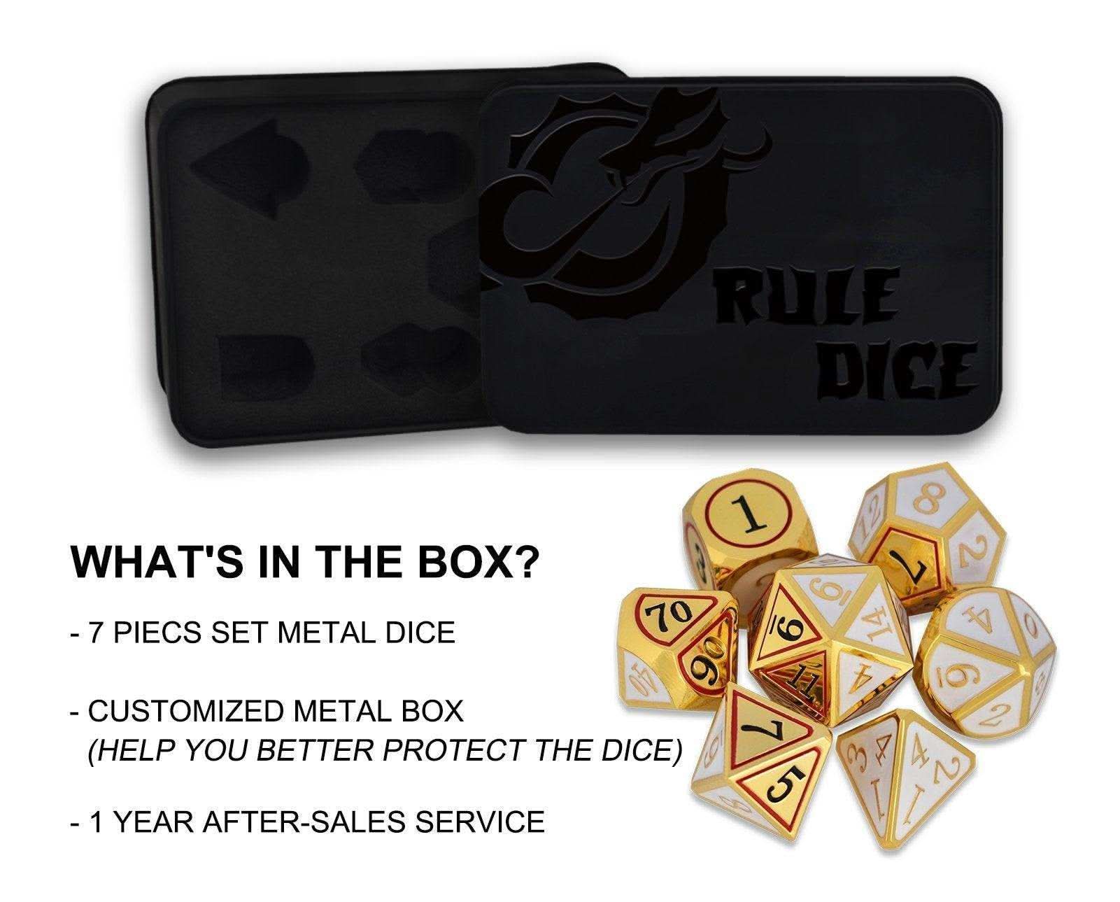 Golden Cold Heart Plated Dice Set - RULE DICE