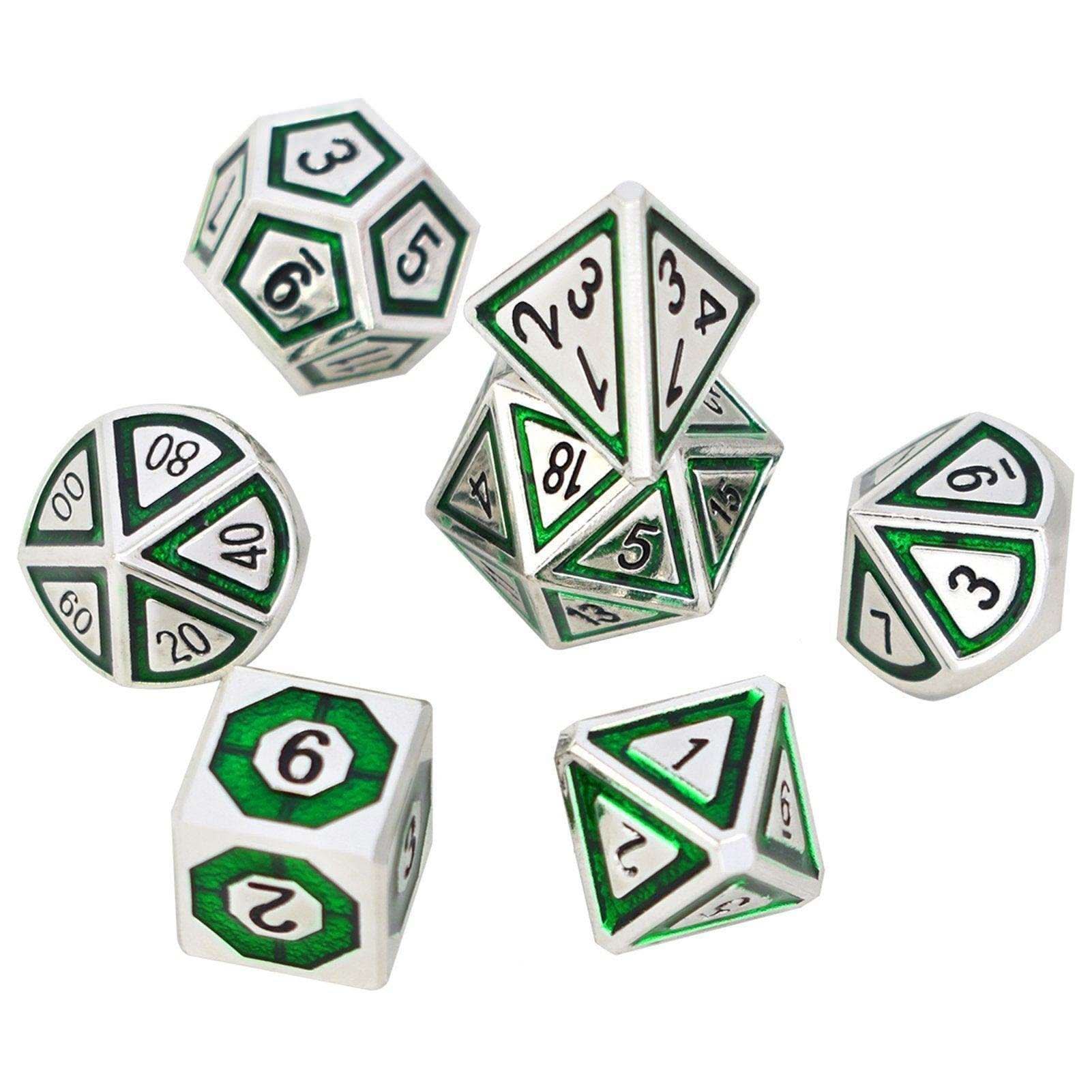 Green&Silver Plated Dice Set - RULE DICE