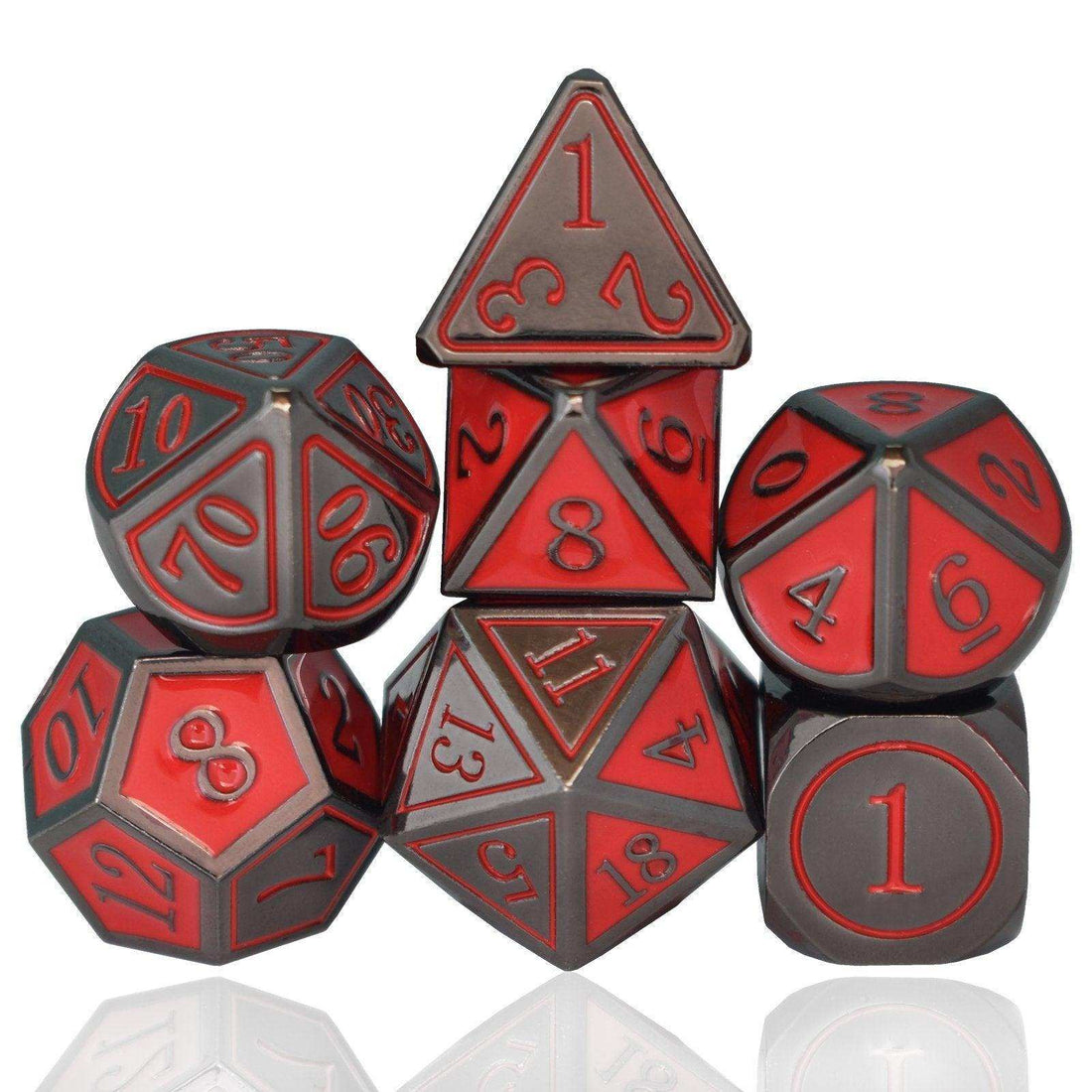 Red Cold Heart Plated Dice Set - RULE DICE
