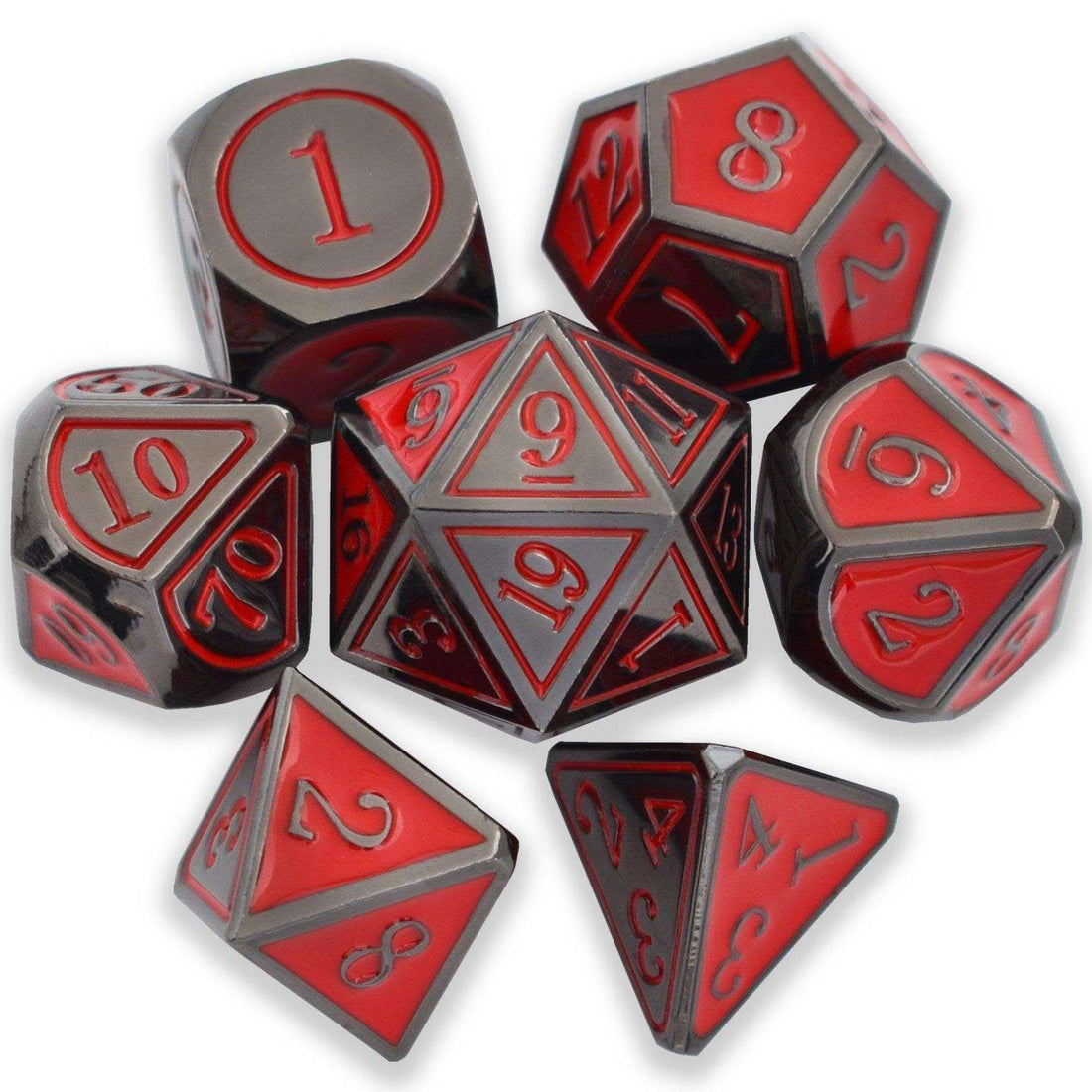 Red Cold Heart Plated Dice Set - RULE DICE