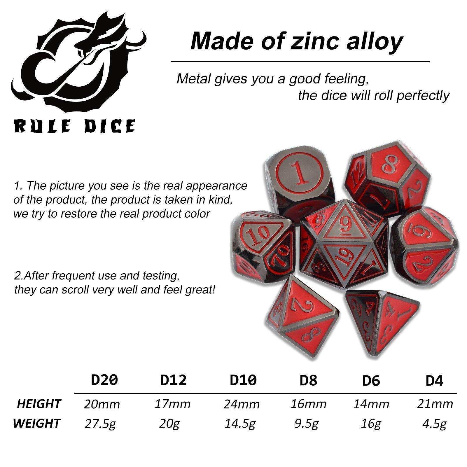 Red Cold Heart Plated Dice Set - RULE DICE