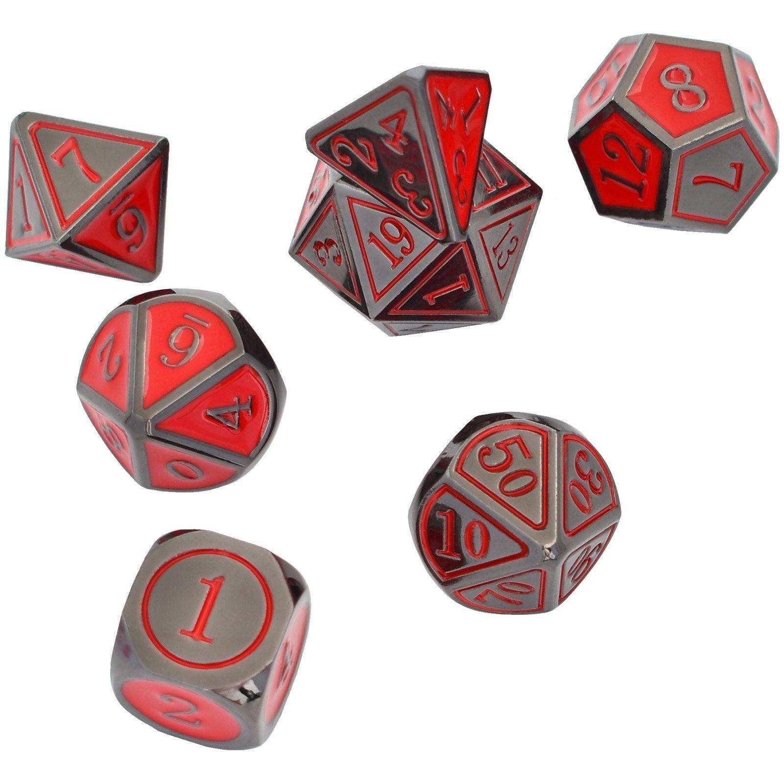 Red Cold Heart Plated Dice Set - RULE DICE