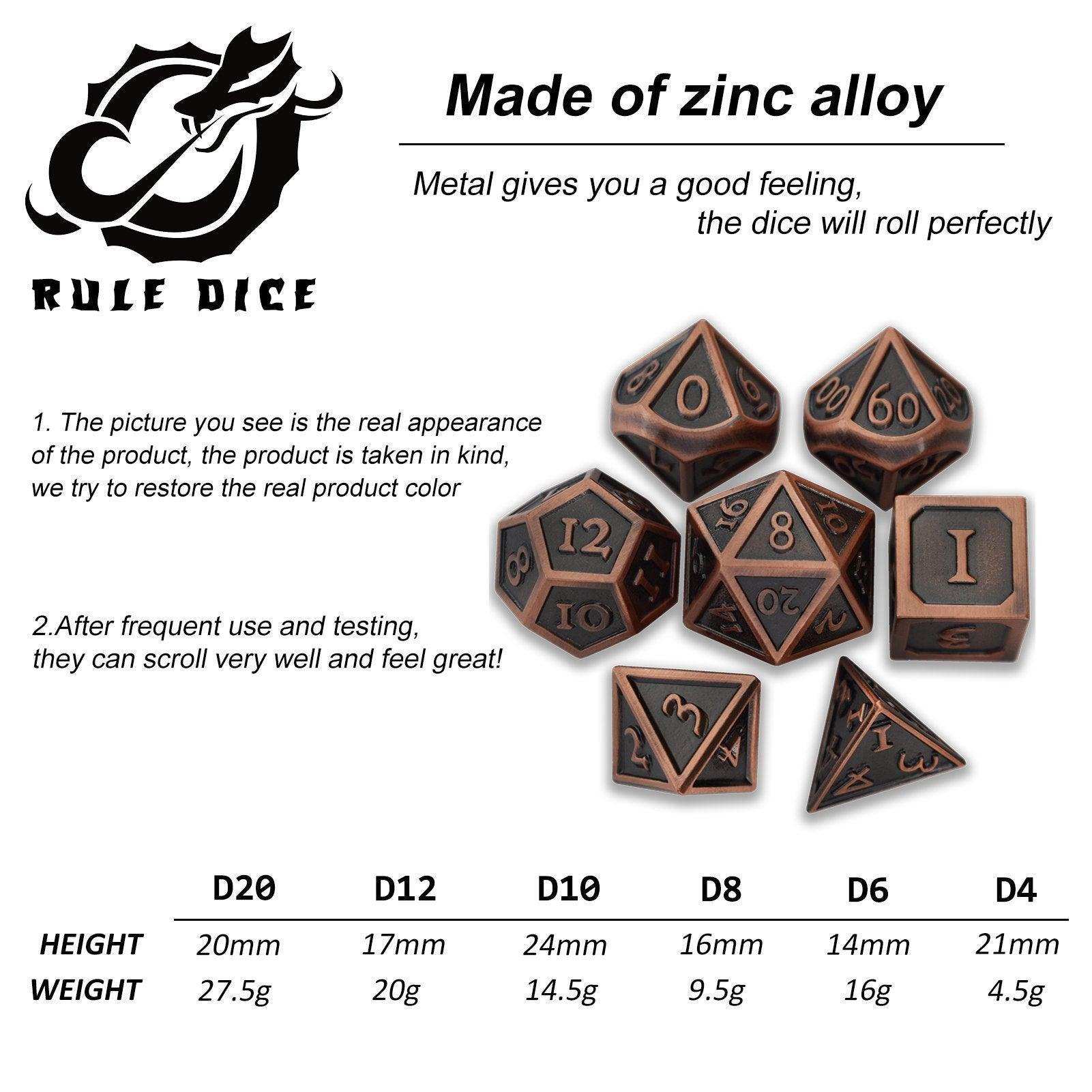 Roman Ancient Red Plated Dice Set - RULE DICE
