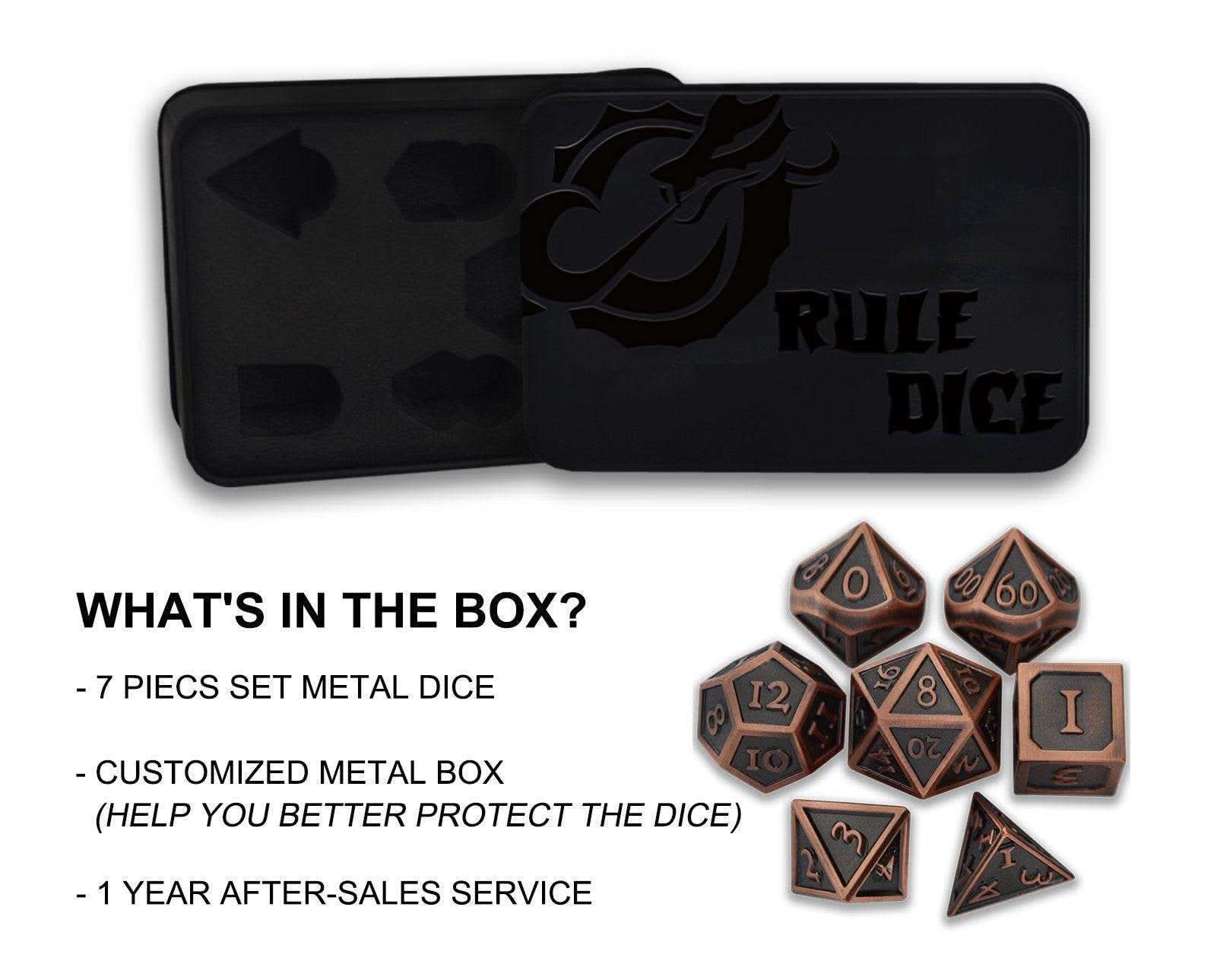 Roman Ancient Red Plated Dice Set - RULE DICE