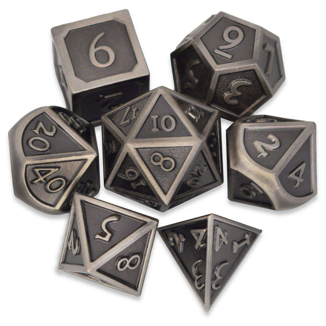 Roman Barrel Nickel Plated Dice Set - RULE DICE