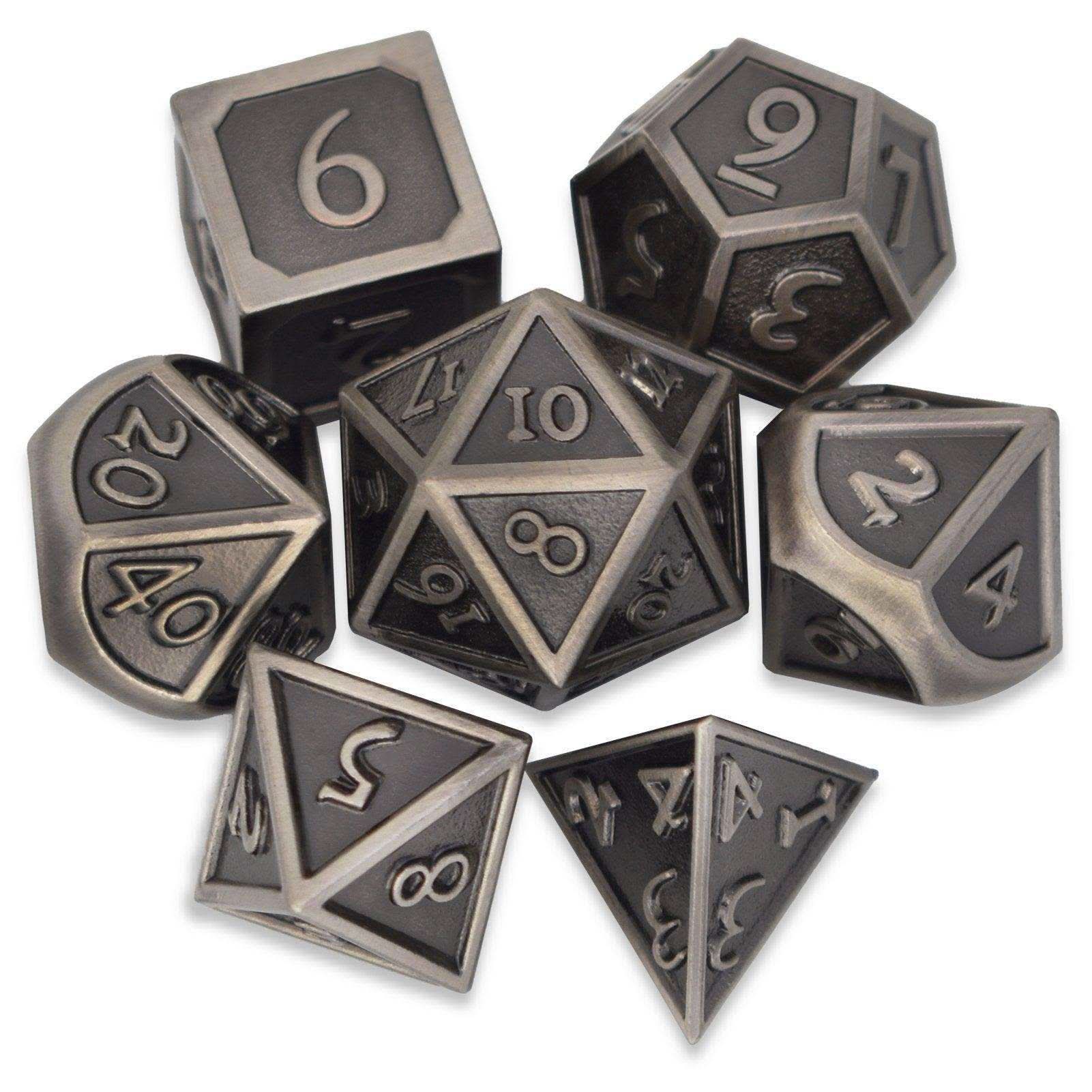 Roman Barrel Nickel Plated Dice Set - RULE DICE