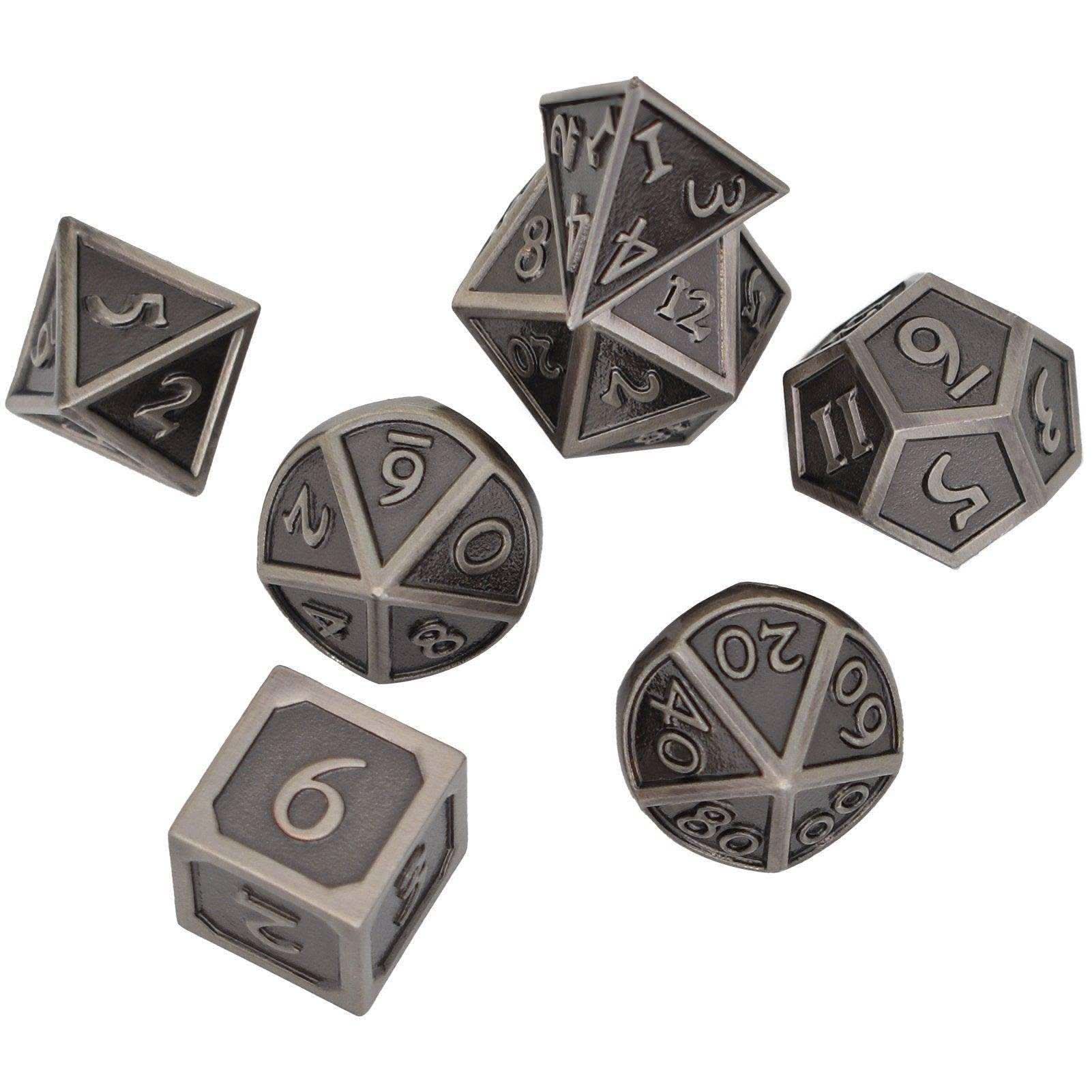 Roman Barrel Nickel Plated Dice Set - RULE DICE