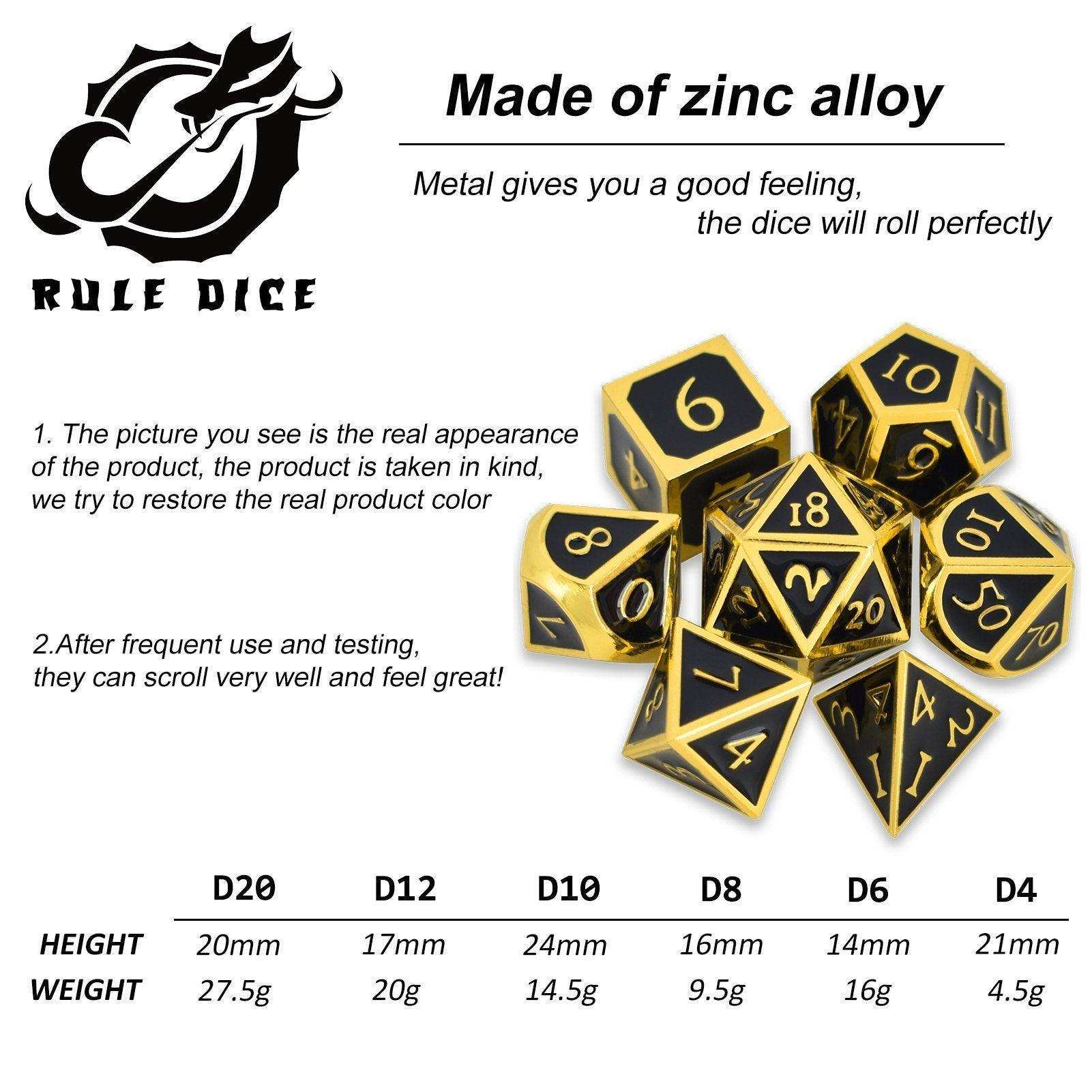 Roman Black&Golden Plated Dice Set - RULE DICE