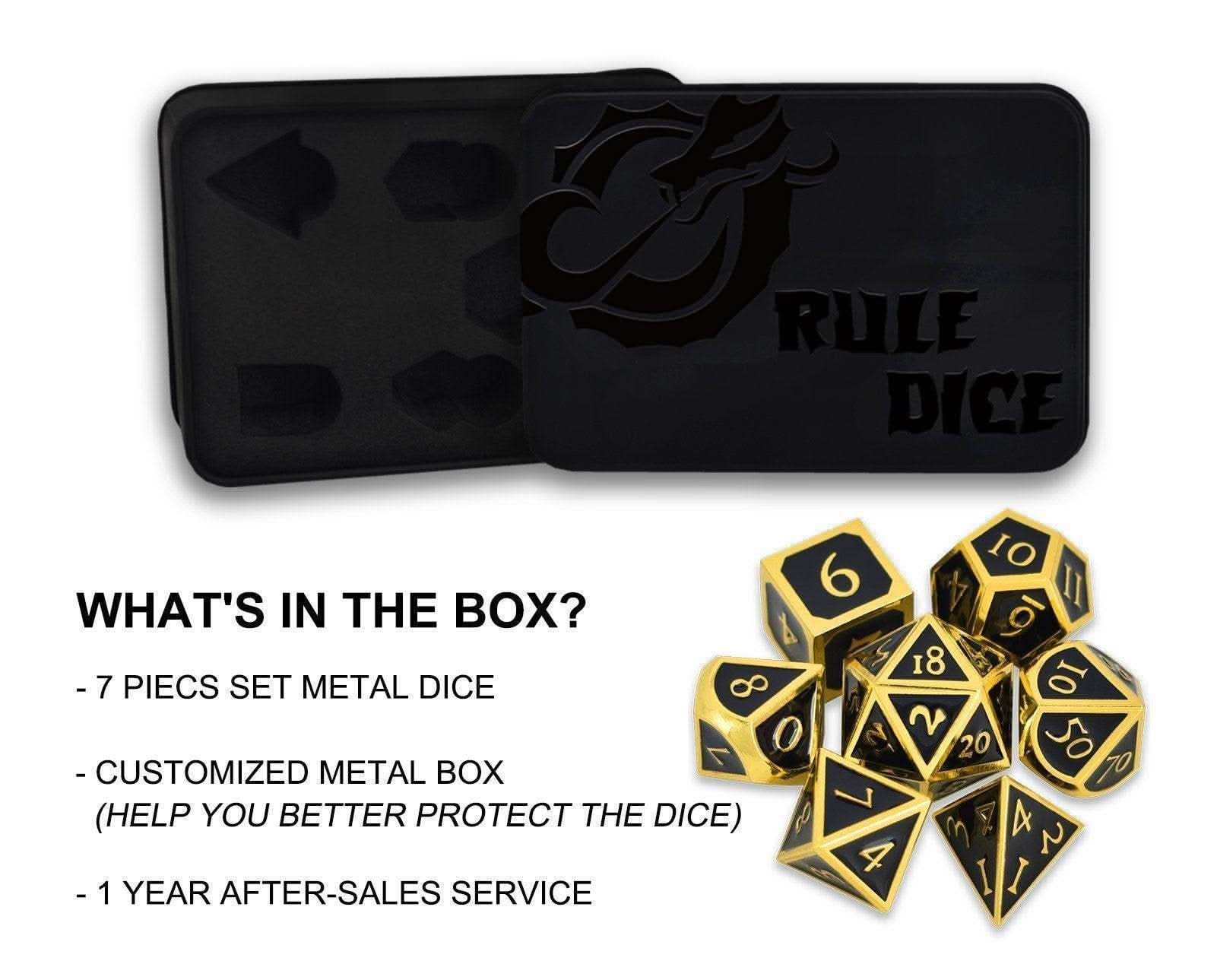 Roman Black&Golden Plated Dice Set - RULE DICE