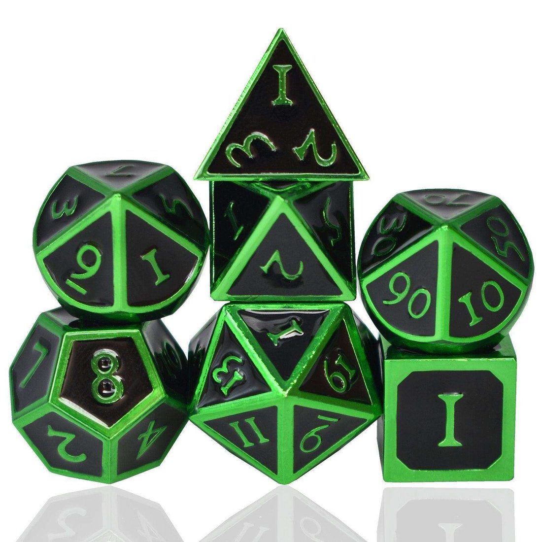 Roman Black&Green Plated Dice Set - RULE DICE