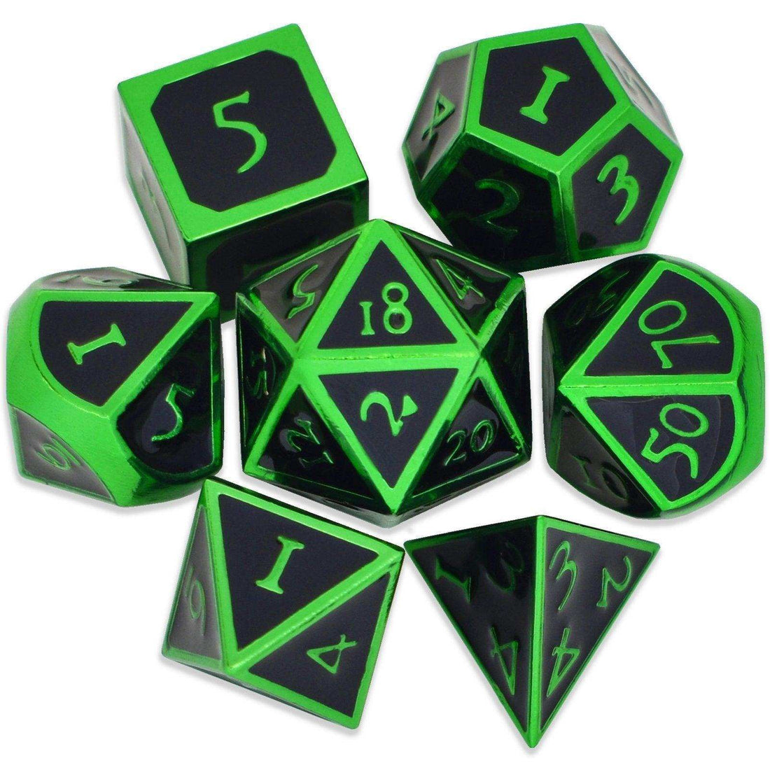 Roman Black&Green Plated Dice Set - RULE DICE