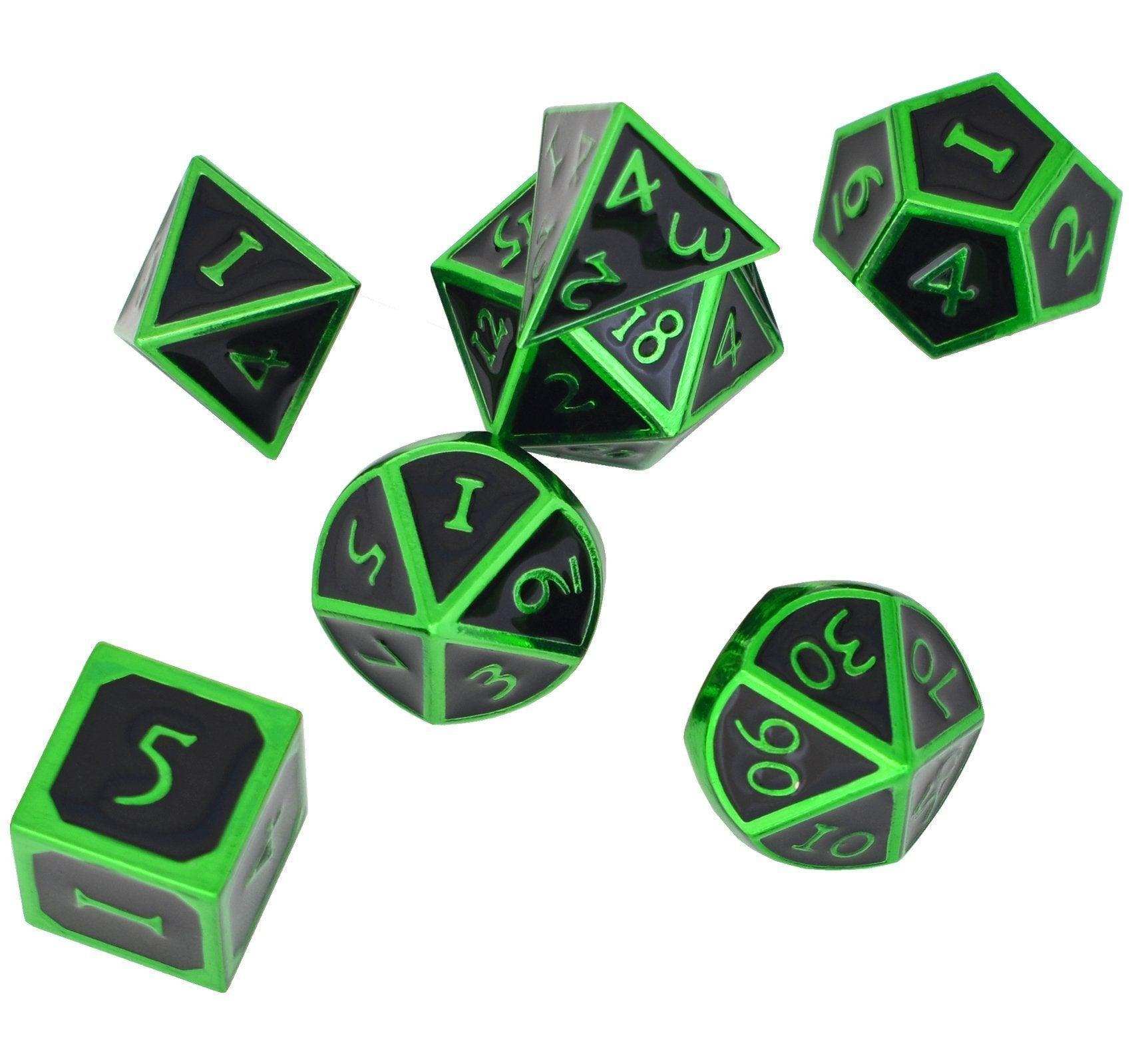 Roman Black&Green Plated Dice Set - RULE DICE