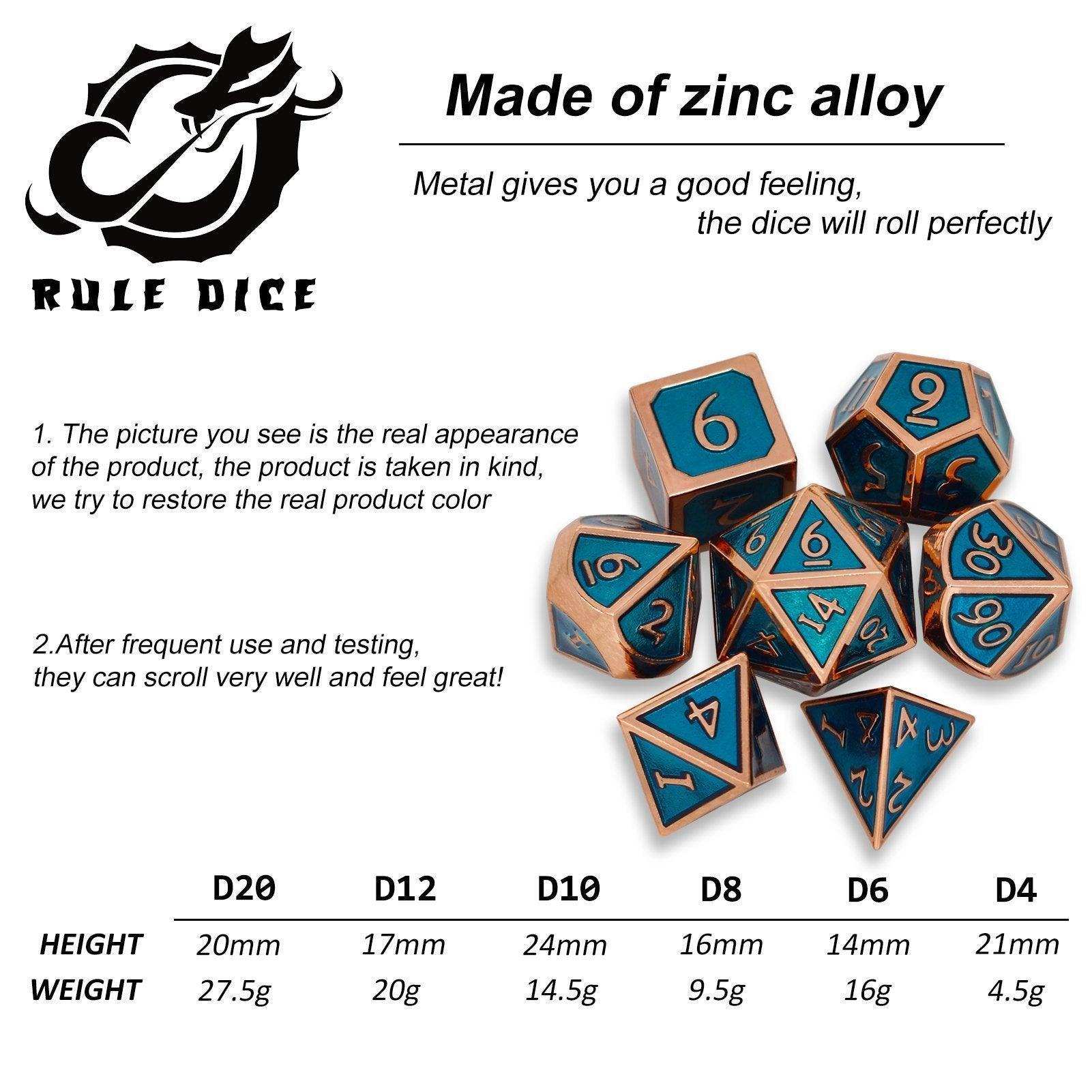 Roman Blue&Bronze Plated Dice Set - RULE DICE