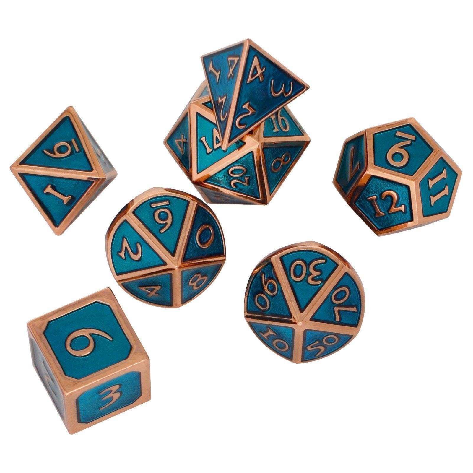 Roman Blue&Bronze Plated Dice Set - RULE DICE