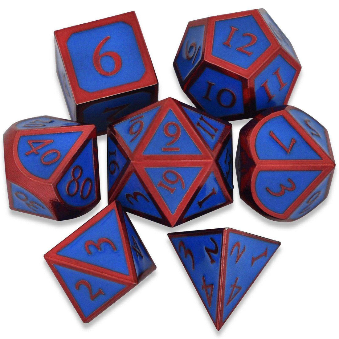 Roman Blue&Red Plated Dice Set - RULE DICE