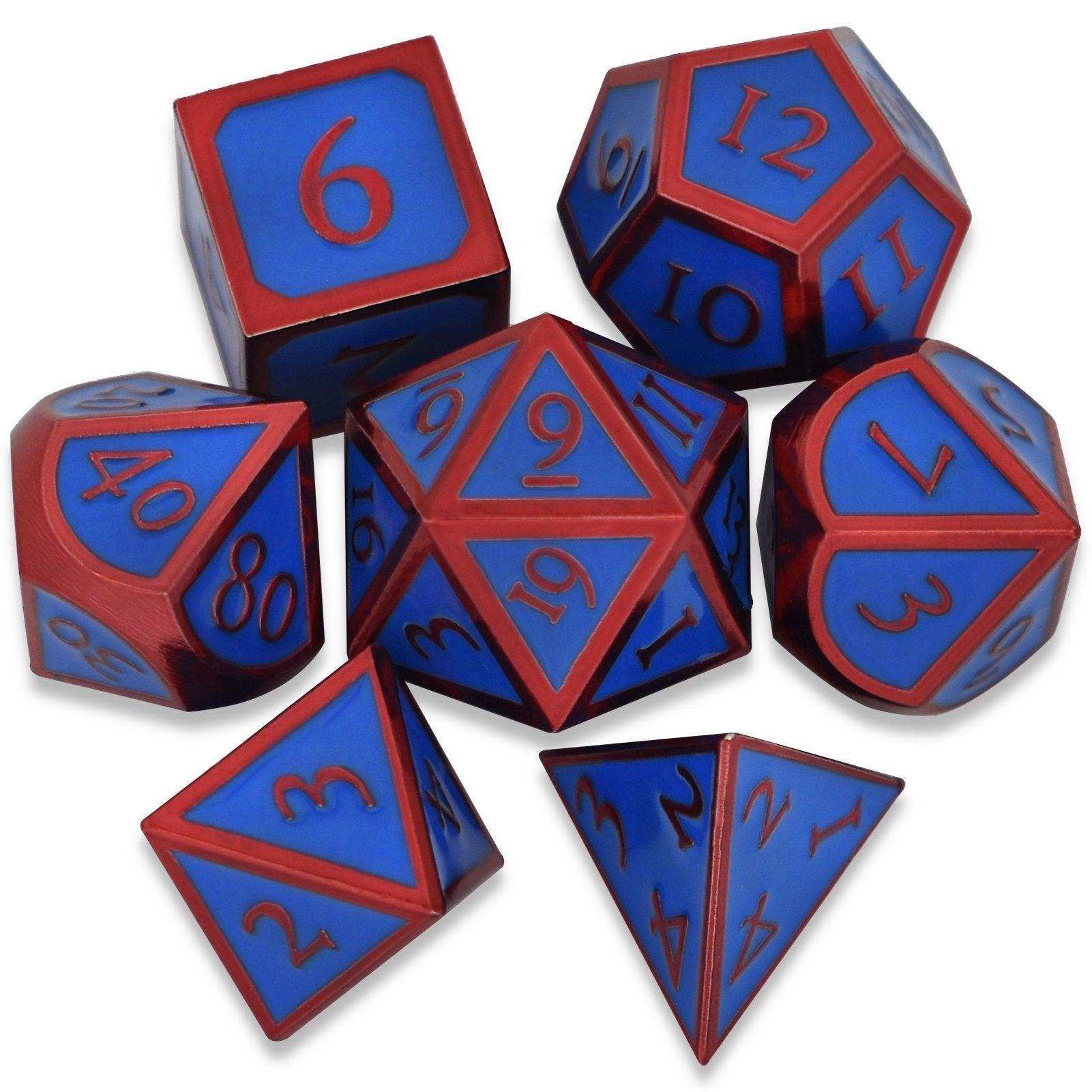 Roman Blue&Red Plated Dice Set - RULE DICE