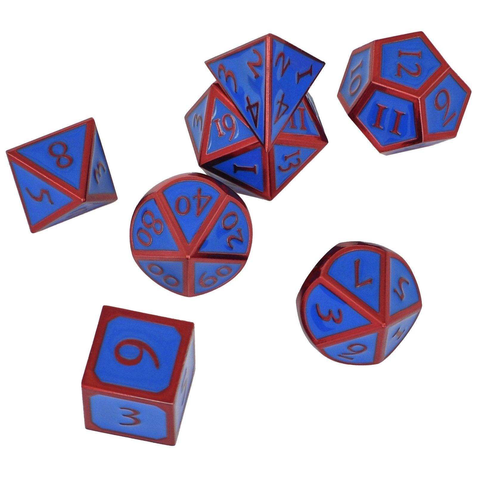 Roman Blue&Red Plated Dice Set - RULE DICE