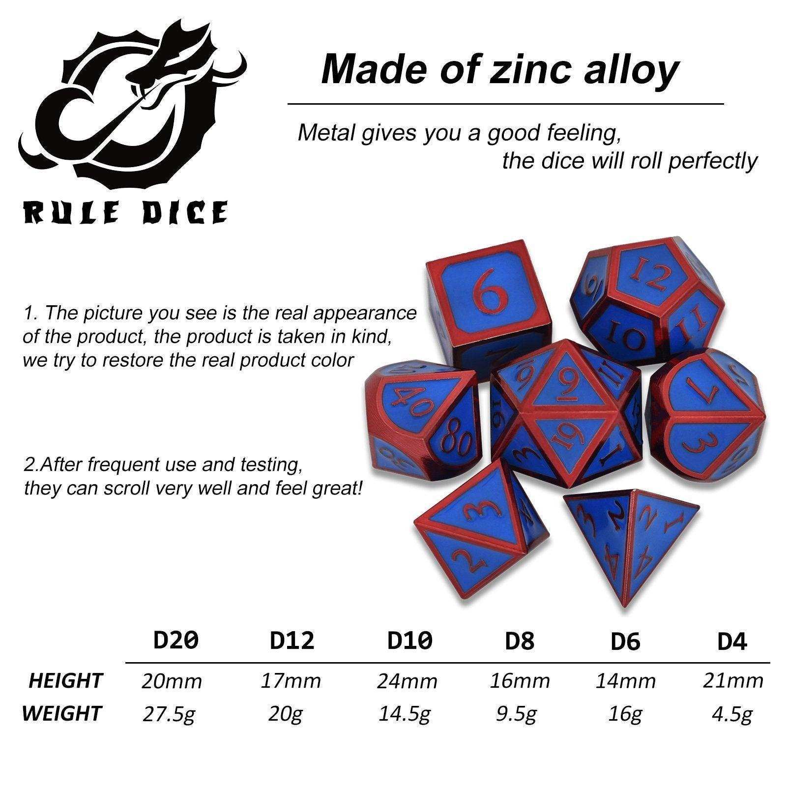 Roman Blue&Red Plated Dice Set - RULE DICE