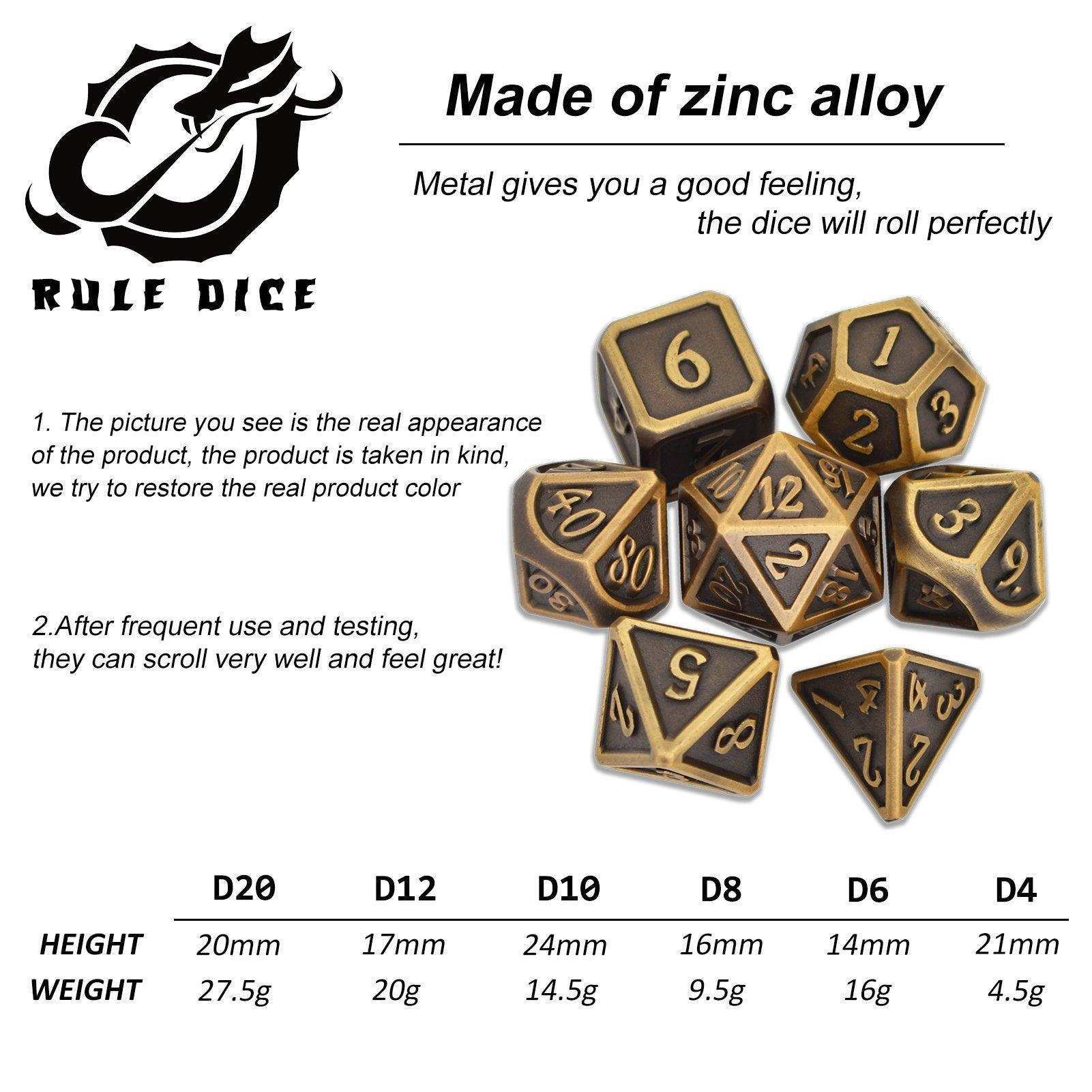 Roman Bronze&Golden Plated Dice Set - RULE DICE