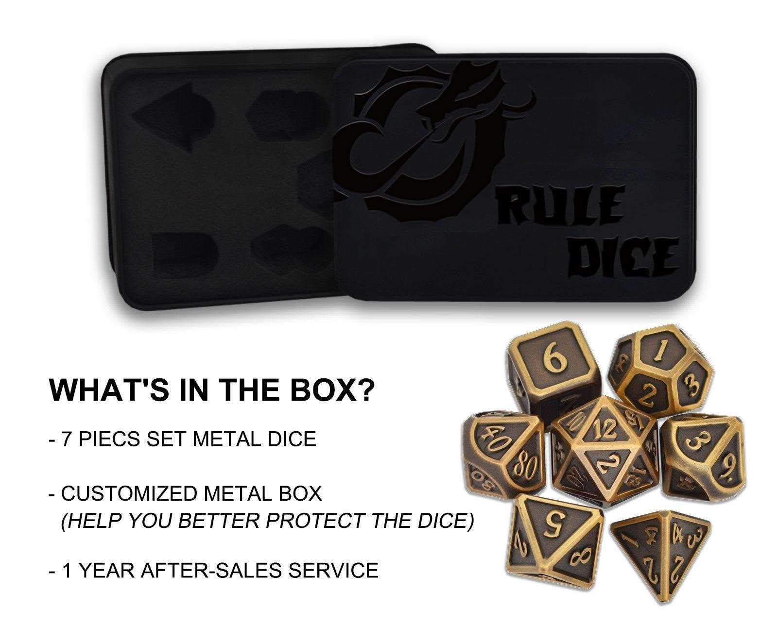 Roman Bronze&Golden Plated Dice Set - RULE DICE