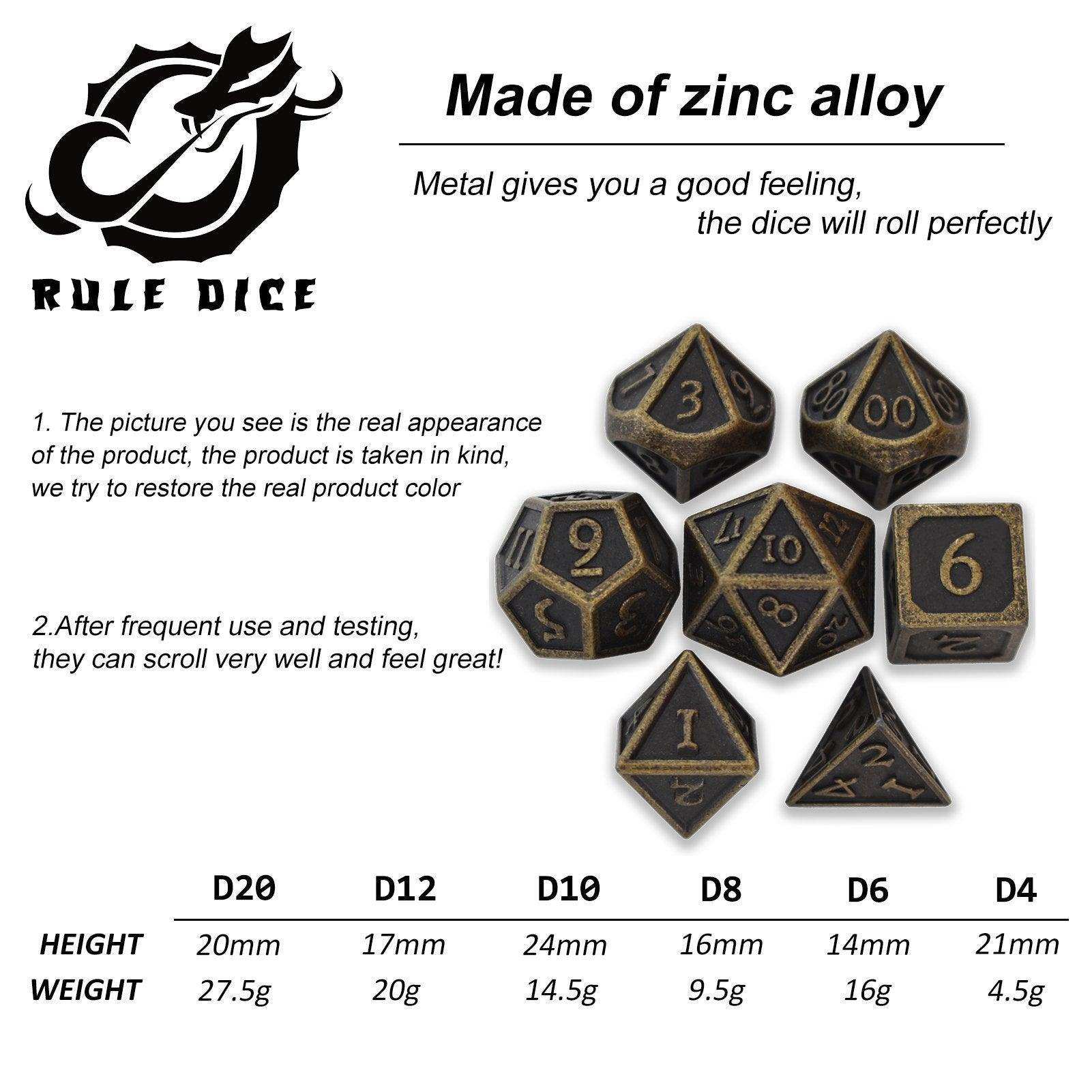 Roman Bronze Plated Dice Set - RULE DICE