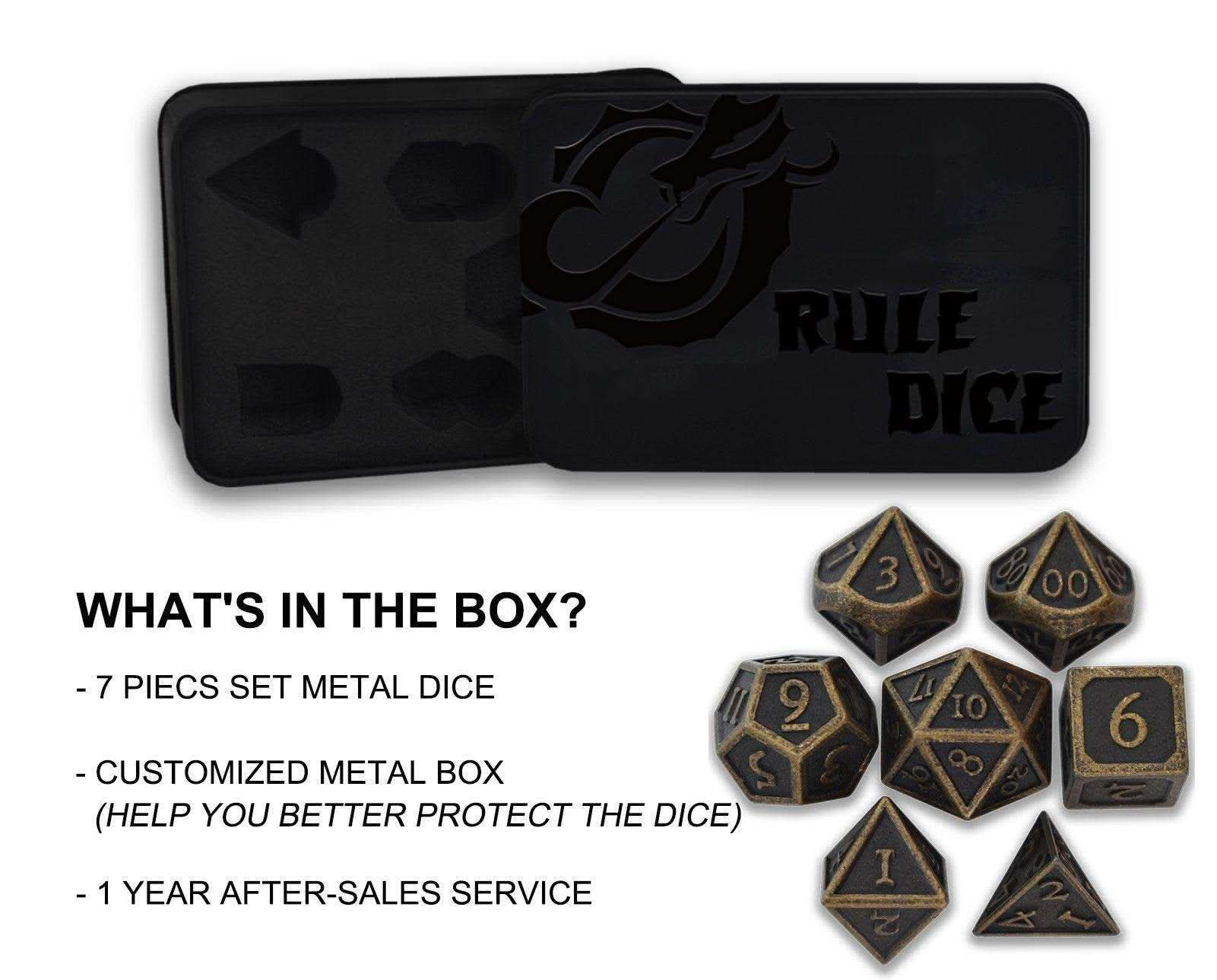 Roman Bronze Plated Dice Set - RULE DICE