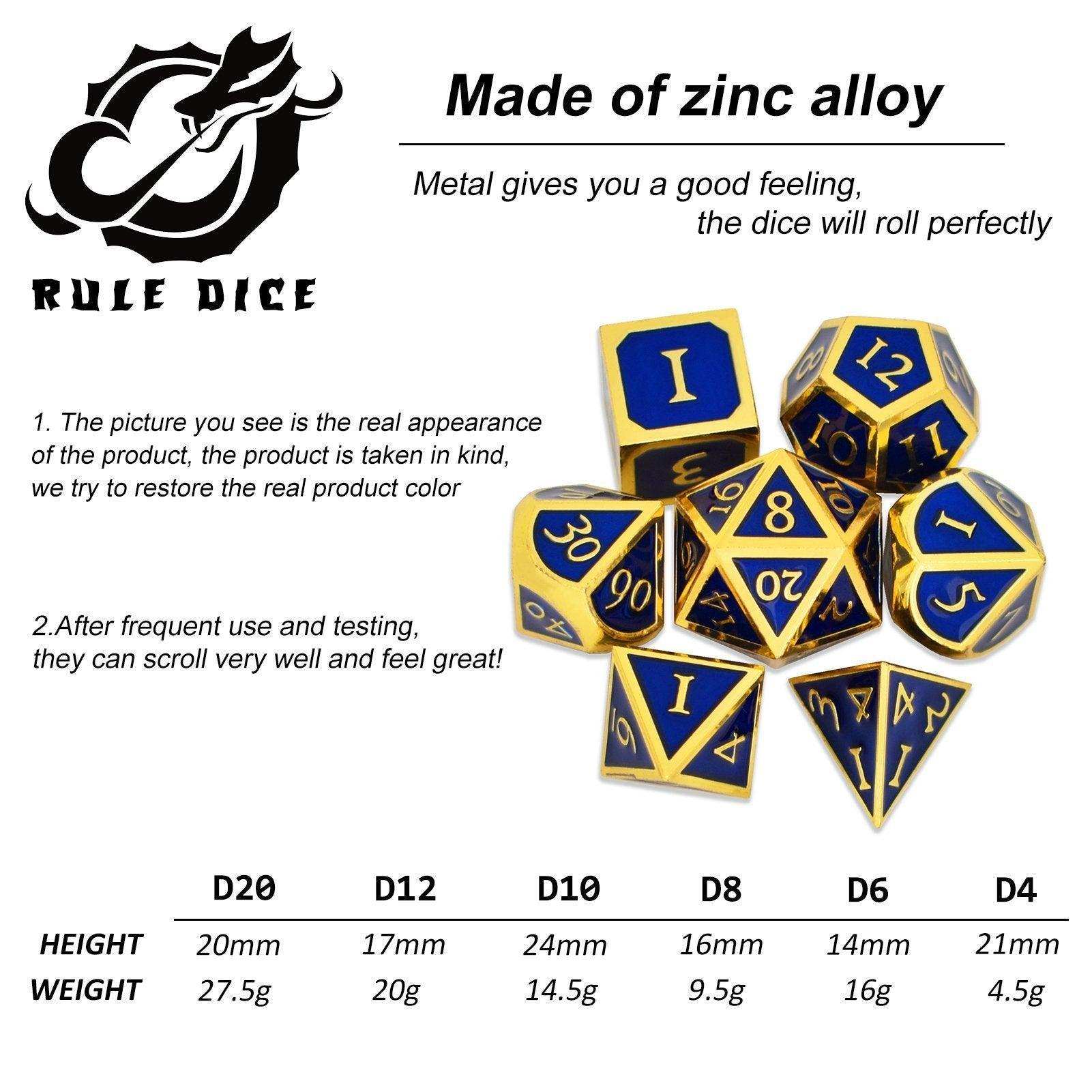 Roman Dark Blue&Golden Plated Dice Set - RULE DICE