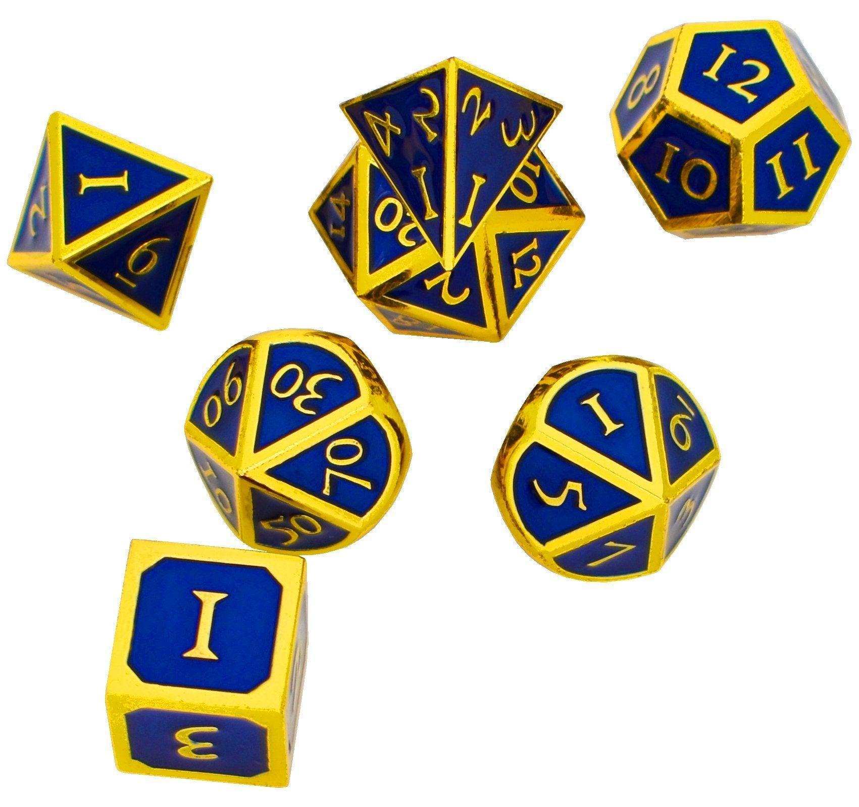 Roman Dark Blue&Golden Plated Dice Set - RULE DICE