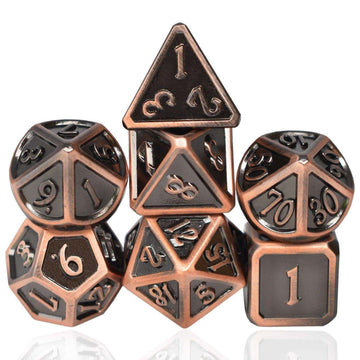 Roman Dark Red&Bronze Plated Dice Set - RULE DICE
