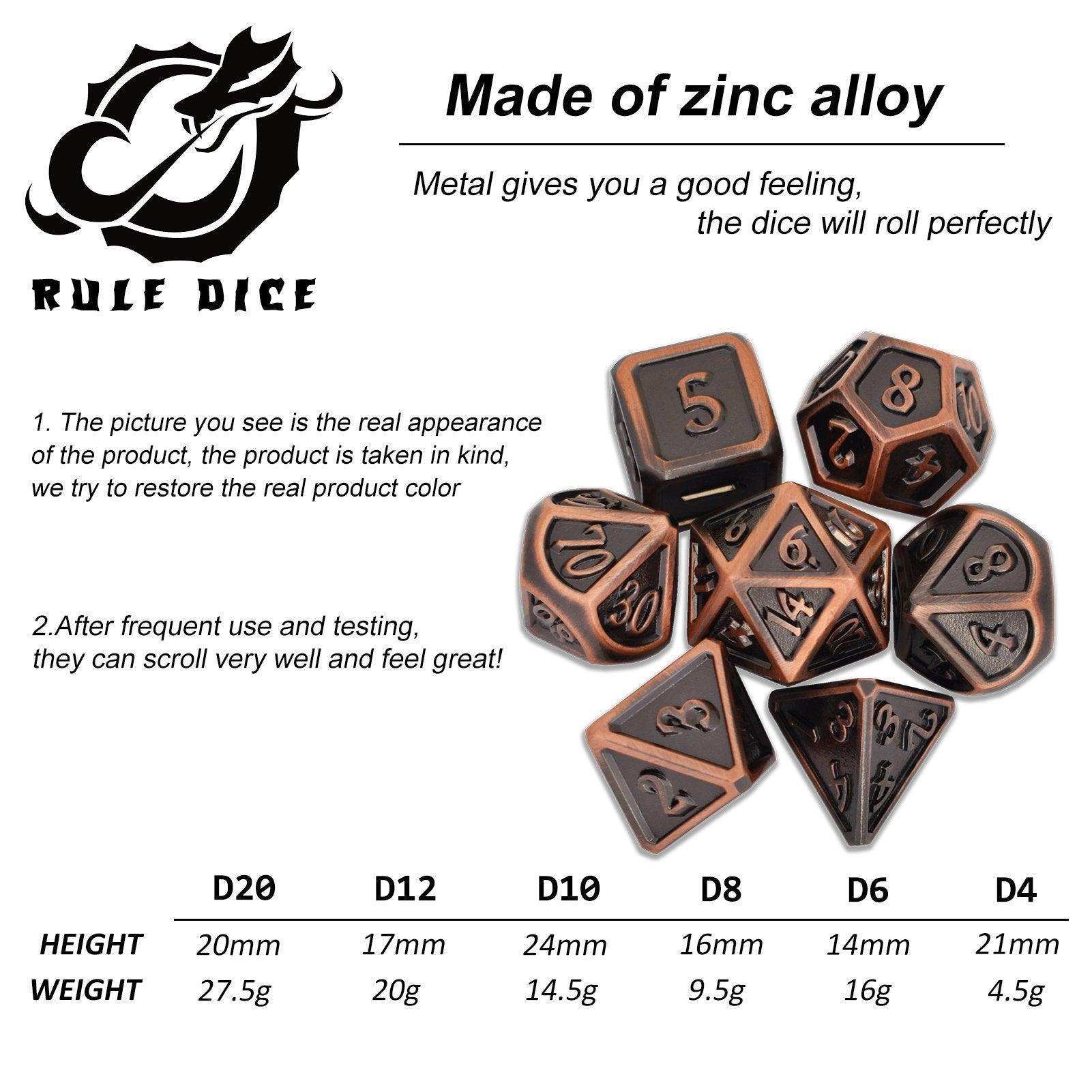 Roman Dark Red&Bronze Plated Dice Set - RULE DICE