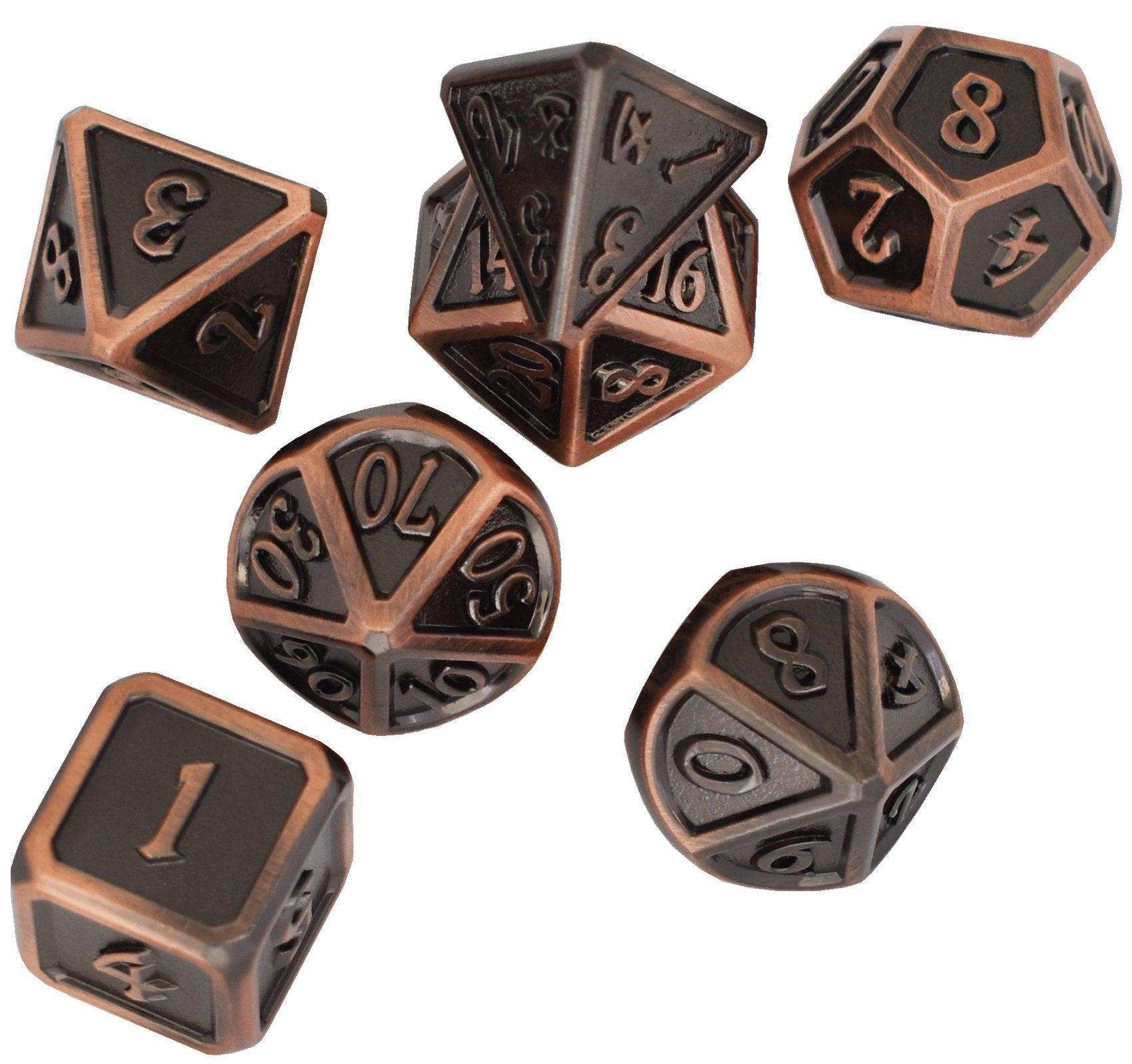 Roman Dark Red&Bronze Plated Dice Set - RULE DICE