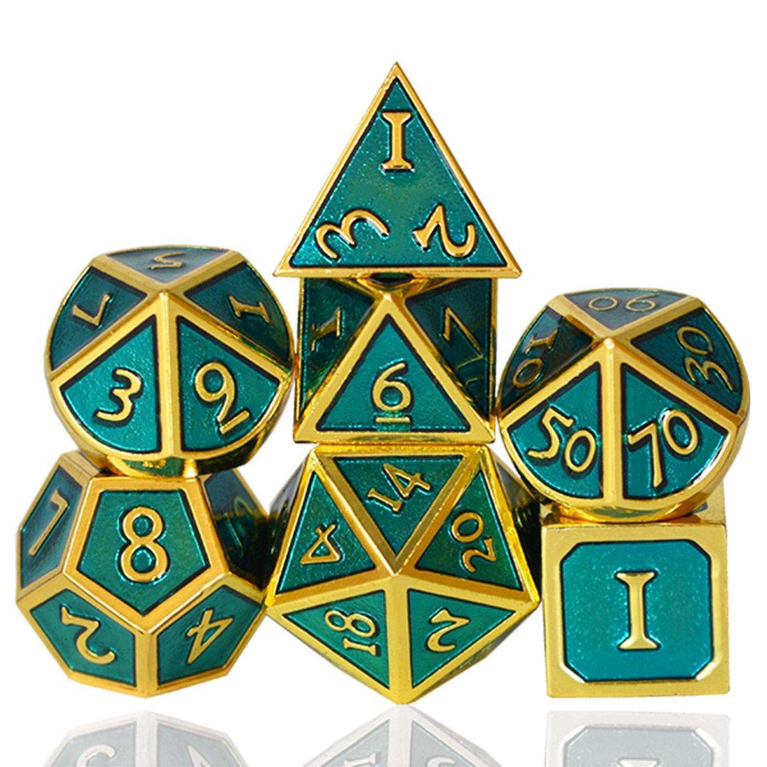Roman Green&Golden Plated Dice Set - RULE DICE