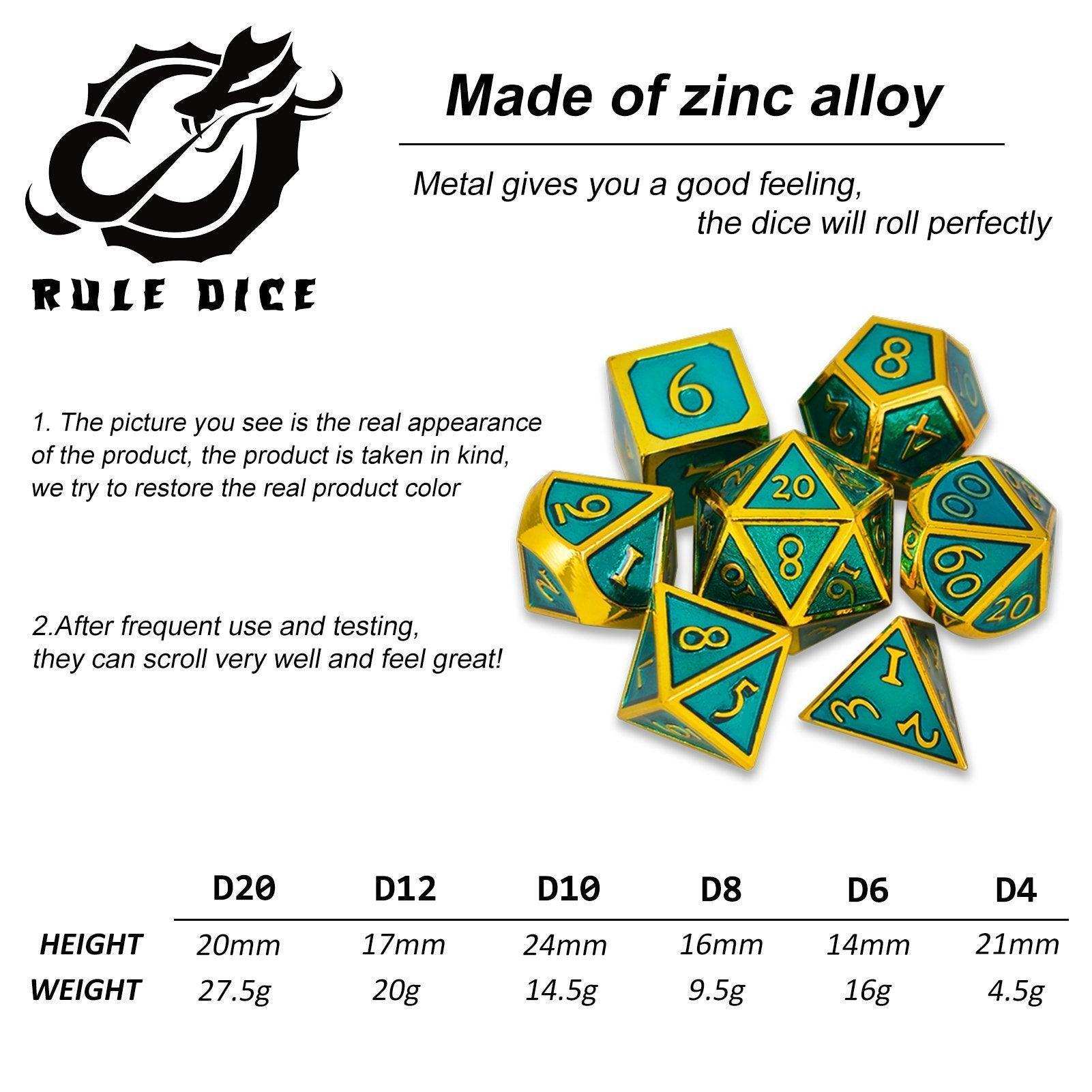 Roman Green&Golden Plated Dice Set - RULE DICE