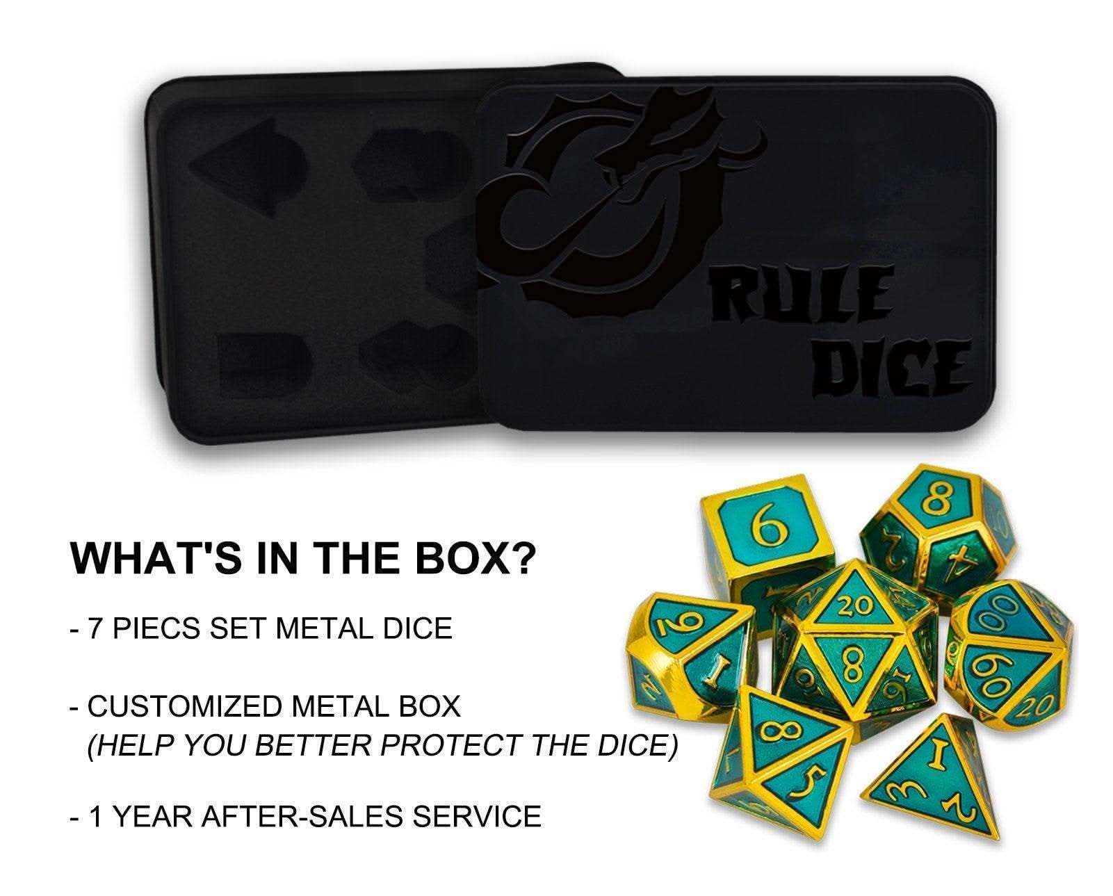 Roman Green&Golden Plated Dice Set - RULE DICE