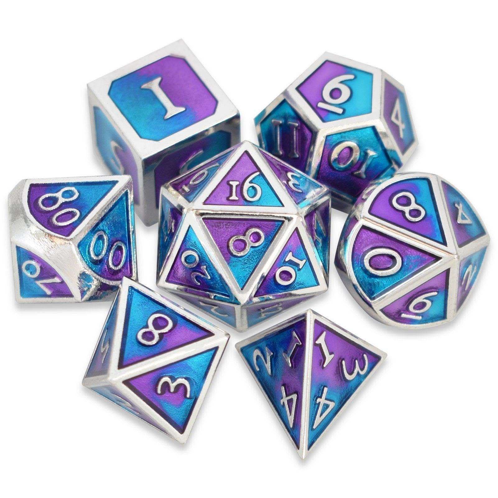 Roman Purple&Blue&Silver Plated Dice Set - RULE DICE