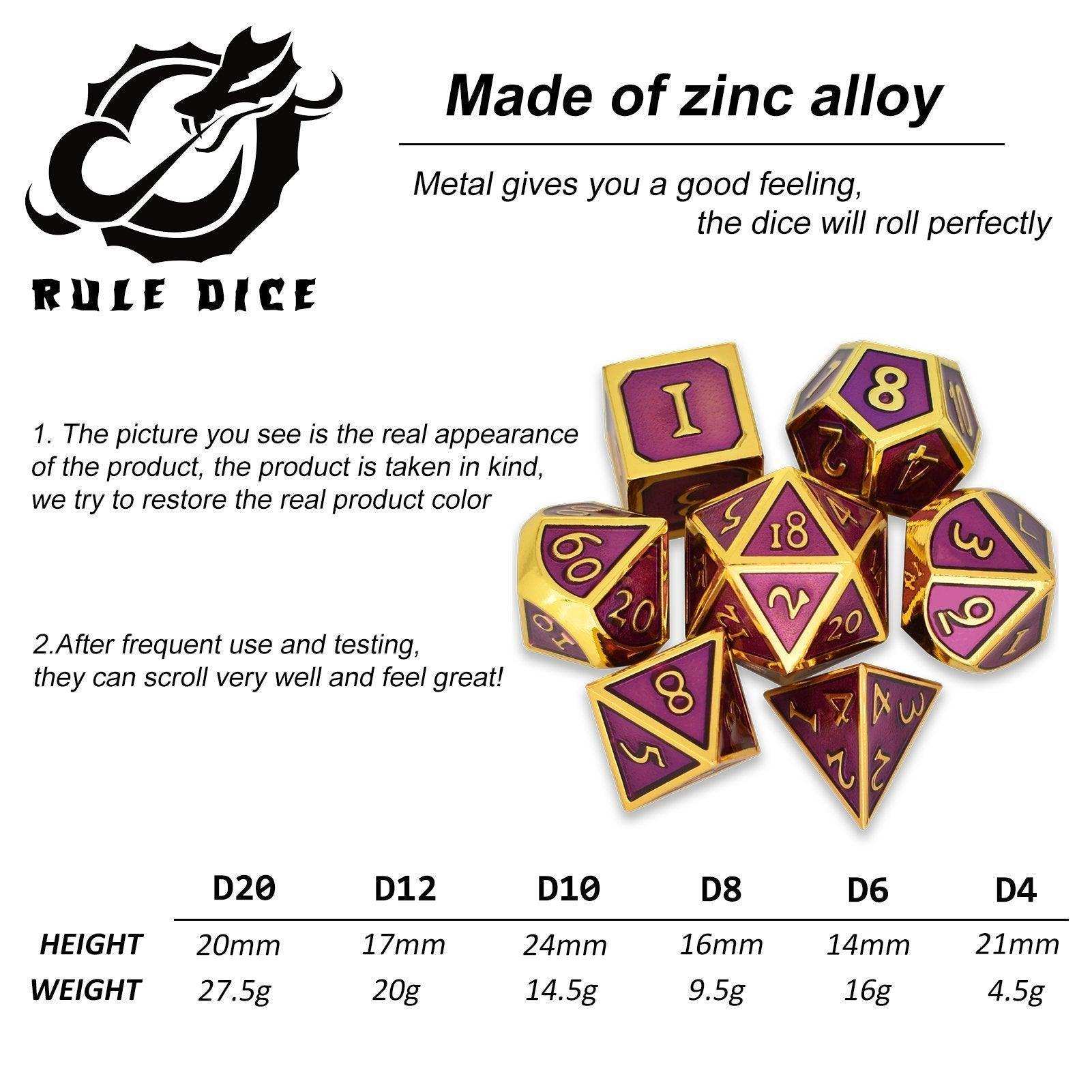 Roman Purple&Gold Plated Dice Set - RULE DICE