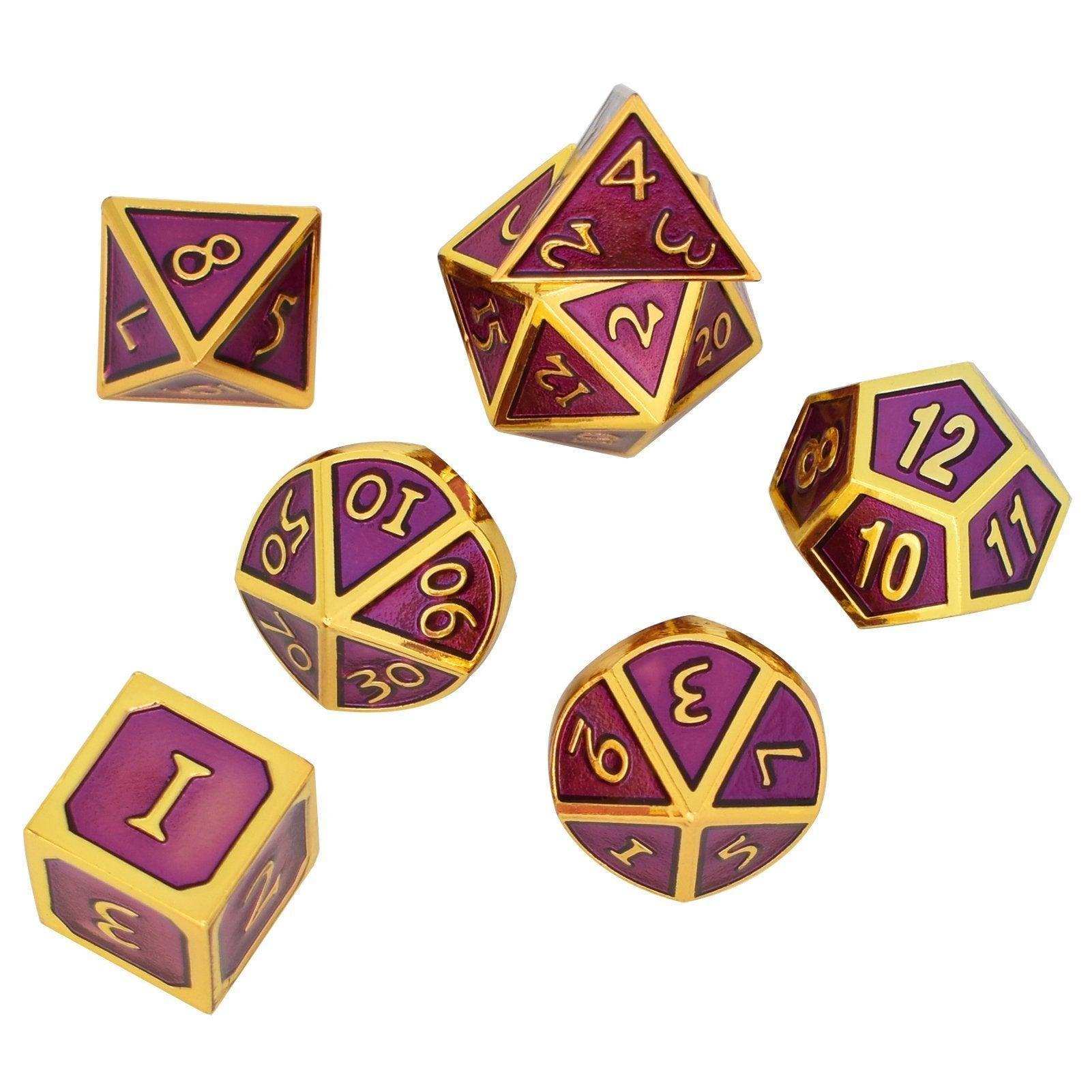 Roman Purple&Gold Plated Dice Set - RULE DICE