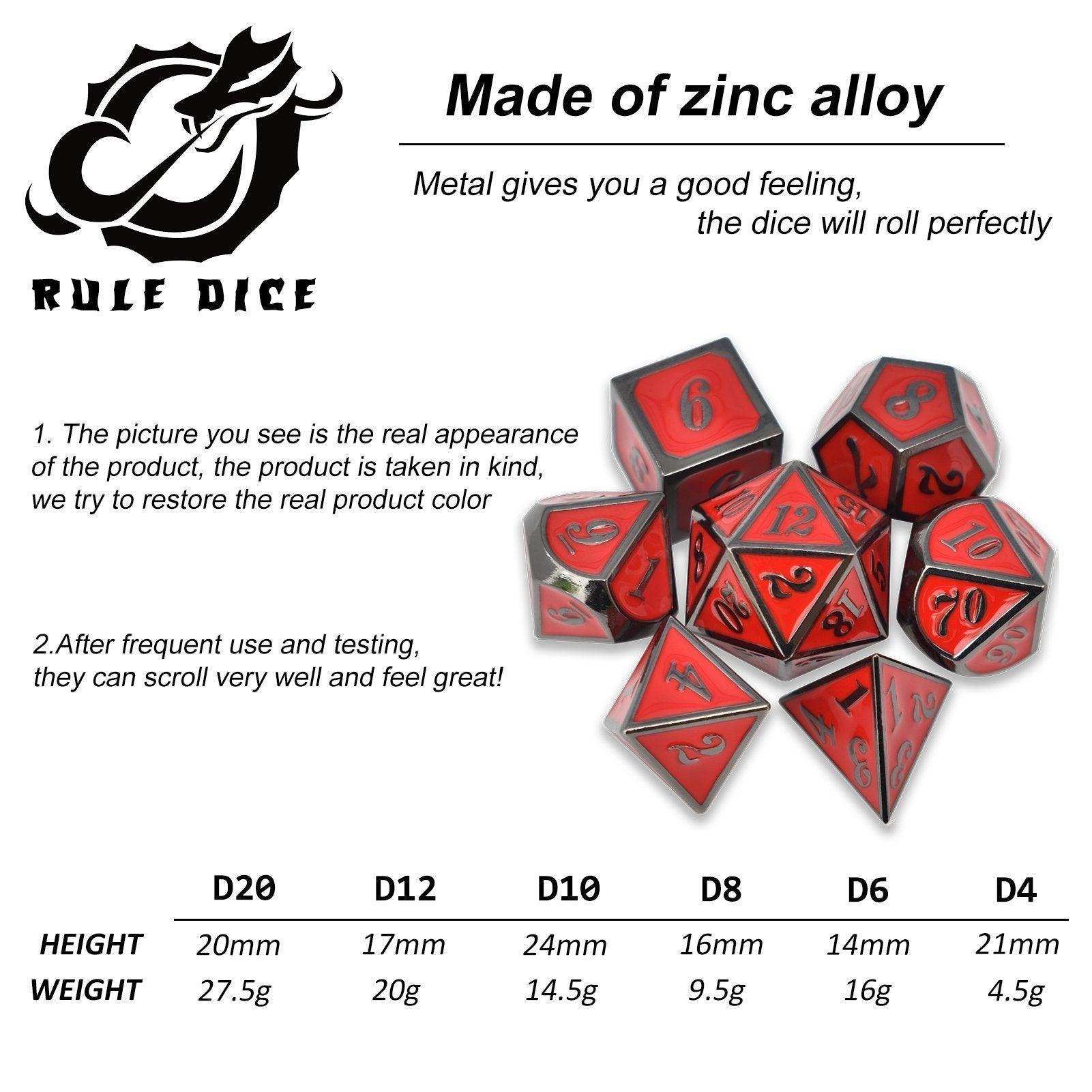 Roman Red&Black Plated Dice Set - RULE DICE