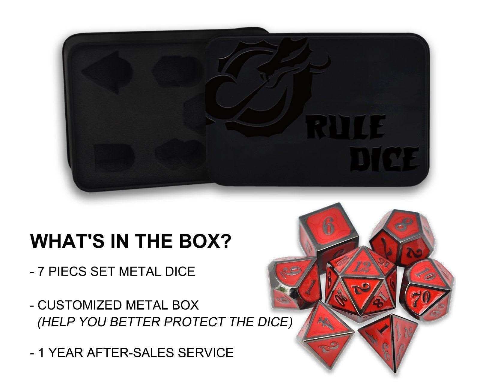 Roman Red&Black Plated Dice Set - RULE DICE