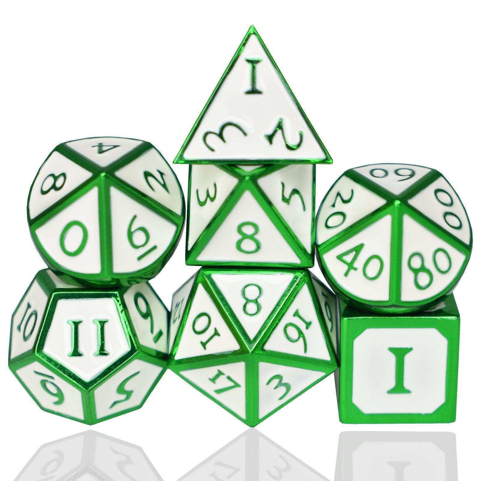 Roman White&Green Plated Dice Set - RULE DICE