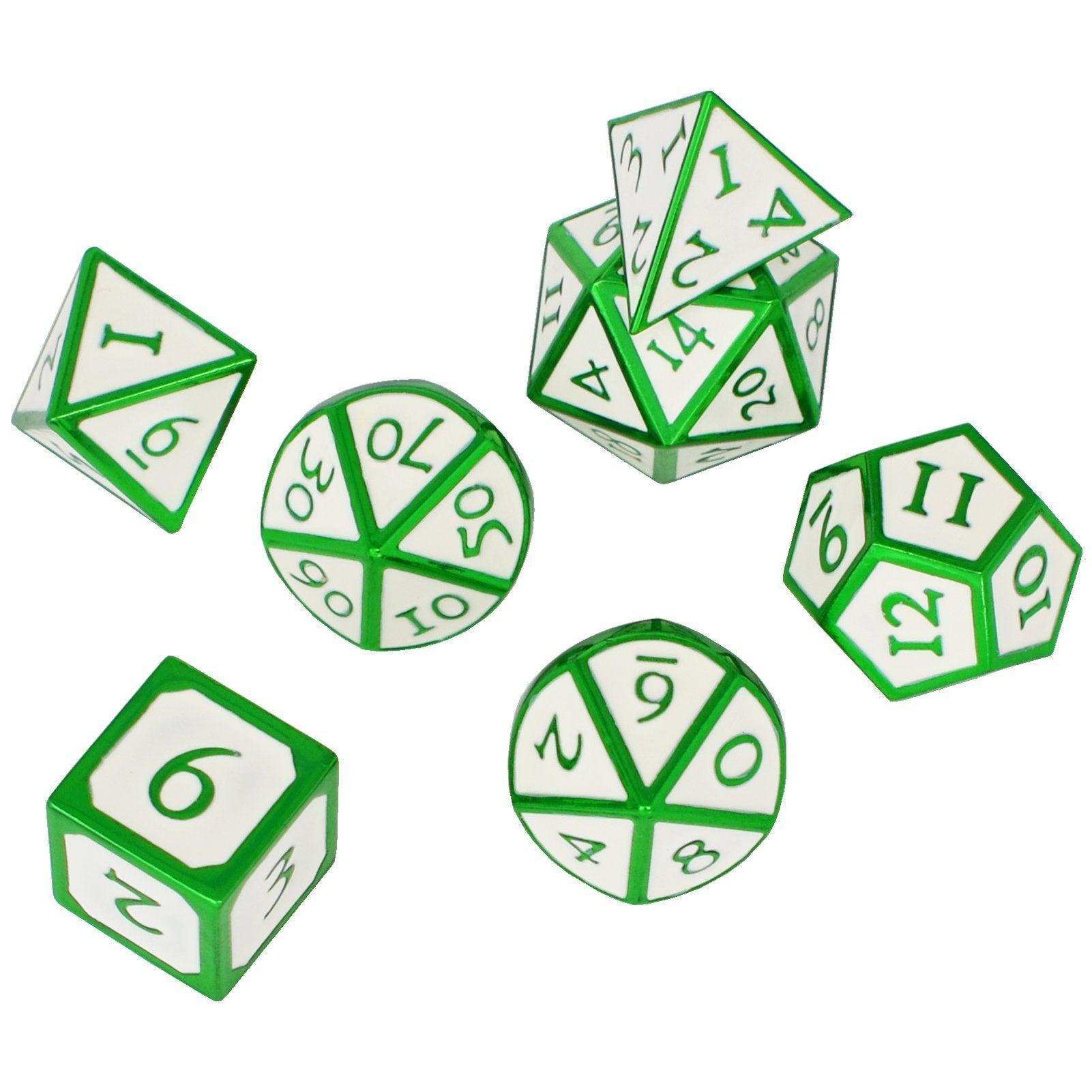 Roman White&Green Plated Dice Set - RULE DICE