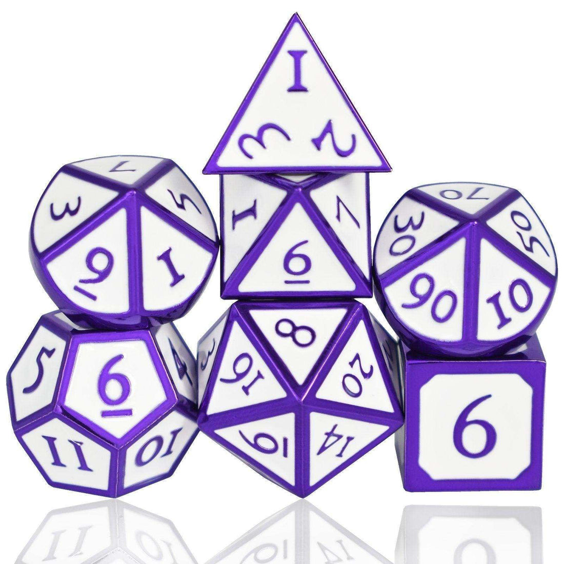 Roman White&Purple Plated Dice Set - RULE DICE